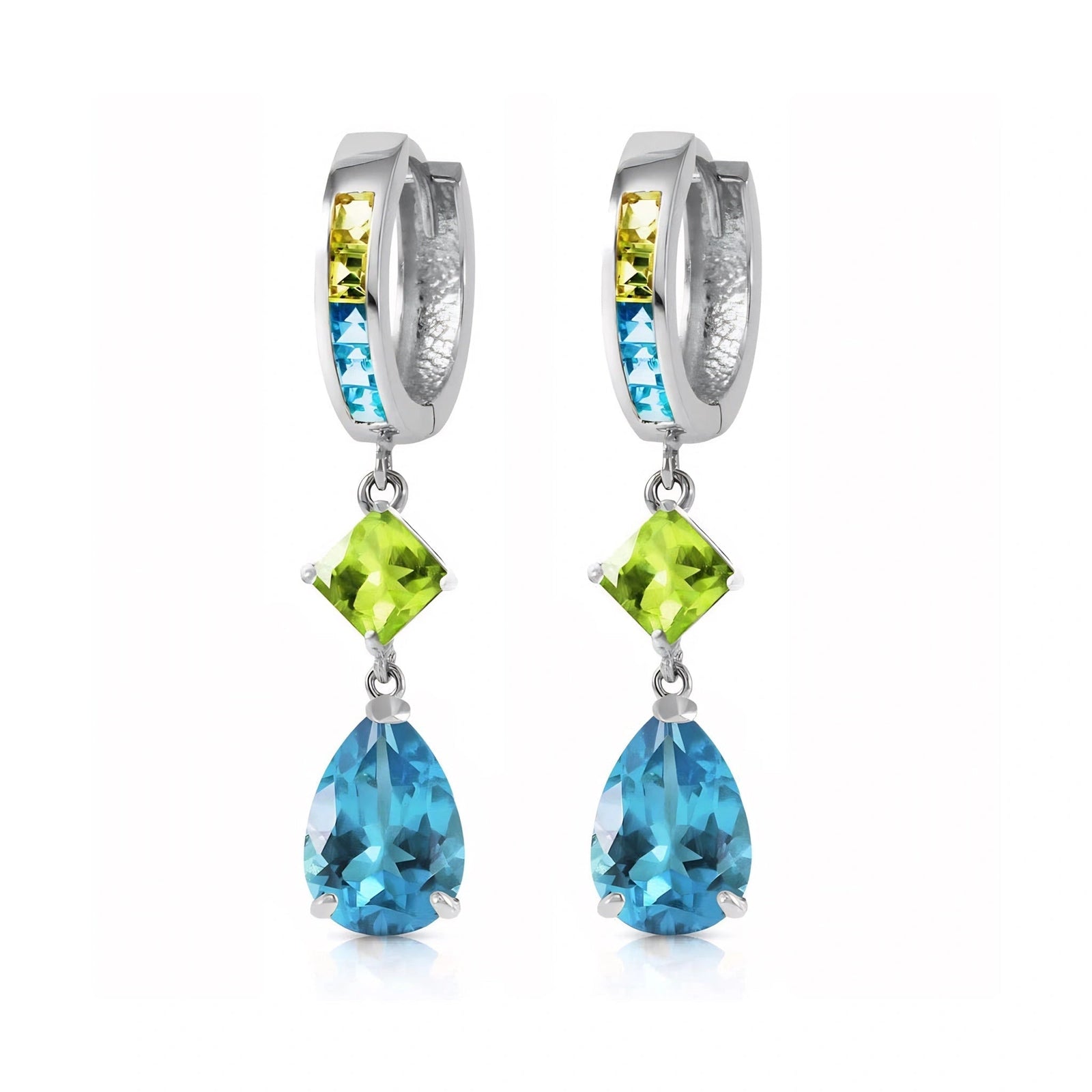 White Gold Blue Topaz & Peridot — Mariagemma