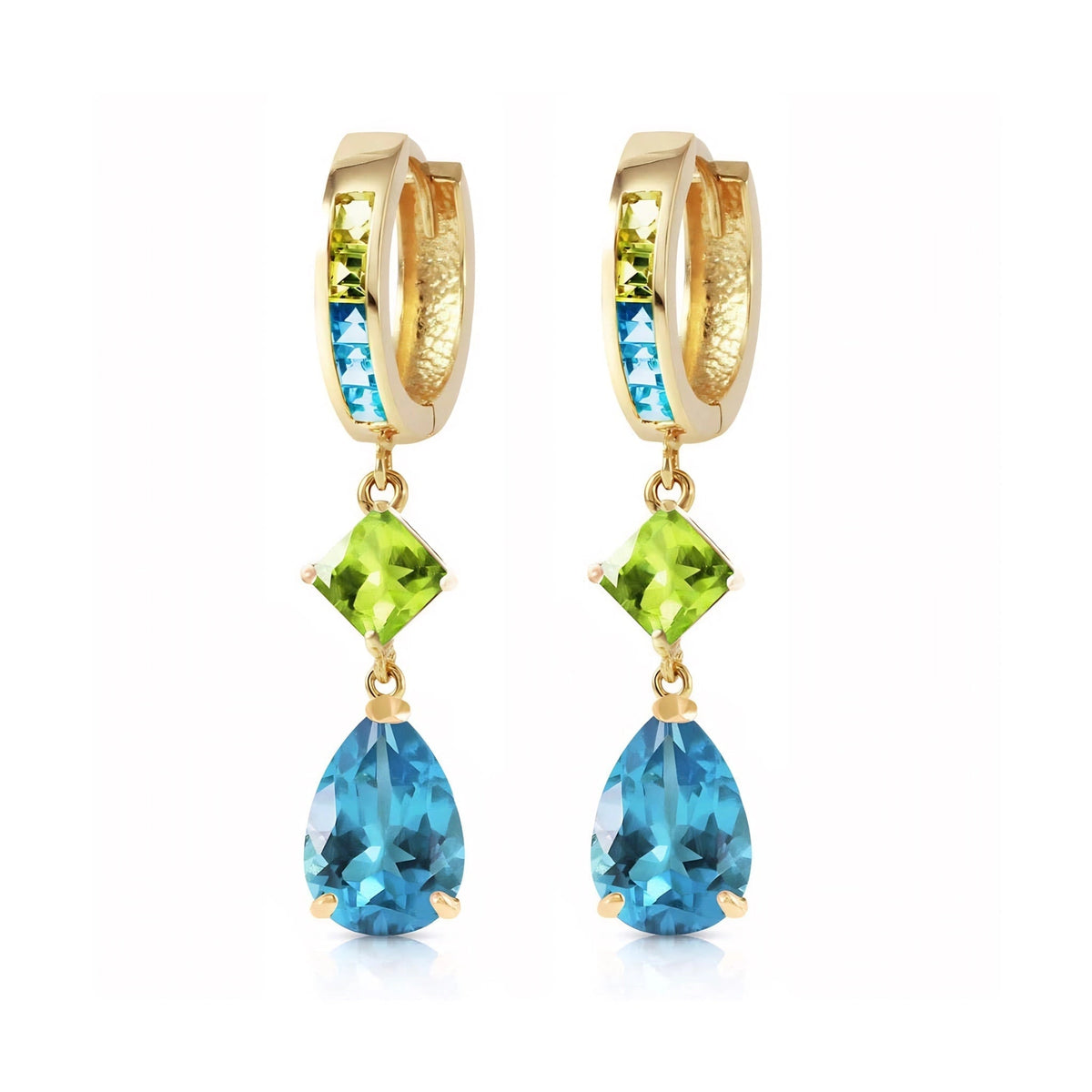 Yellow Gold Blue Topaz & Peridot — Mariagemma