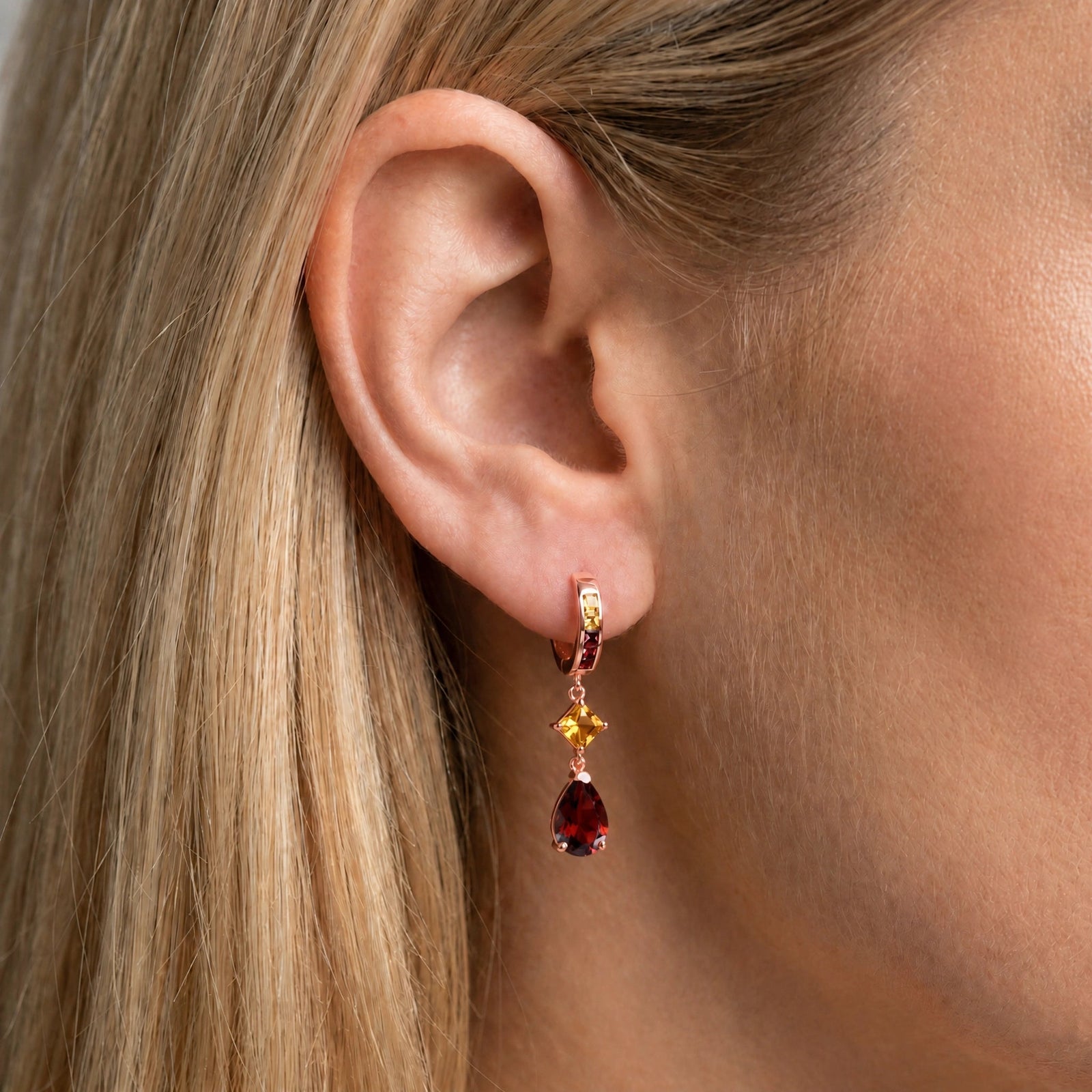 Rose Gold Citrine & Garnet — Mariagemma