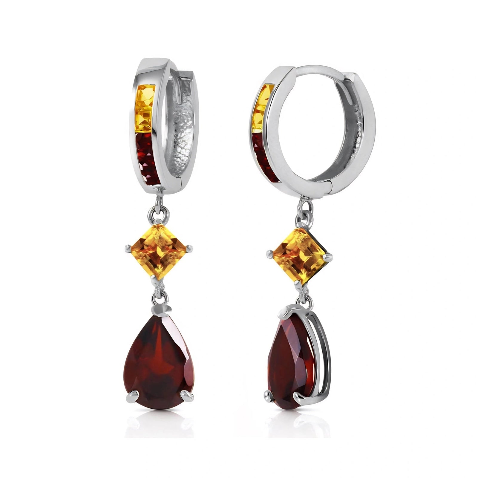 White Gold Citrine & Garnet — Mariagemma