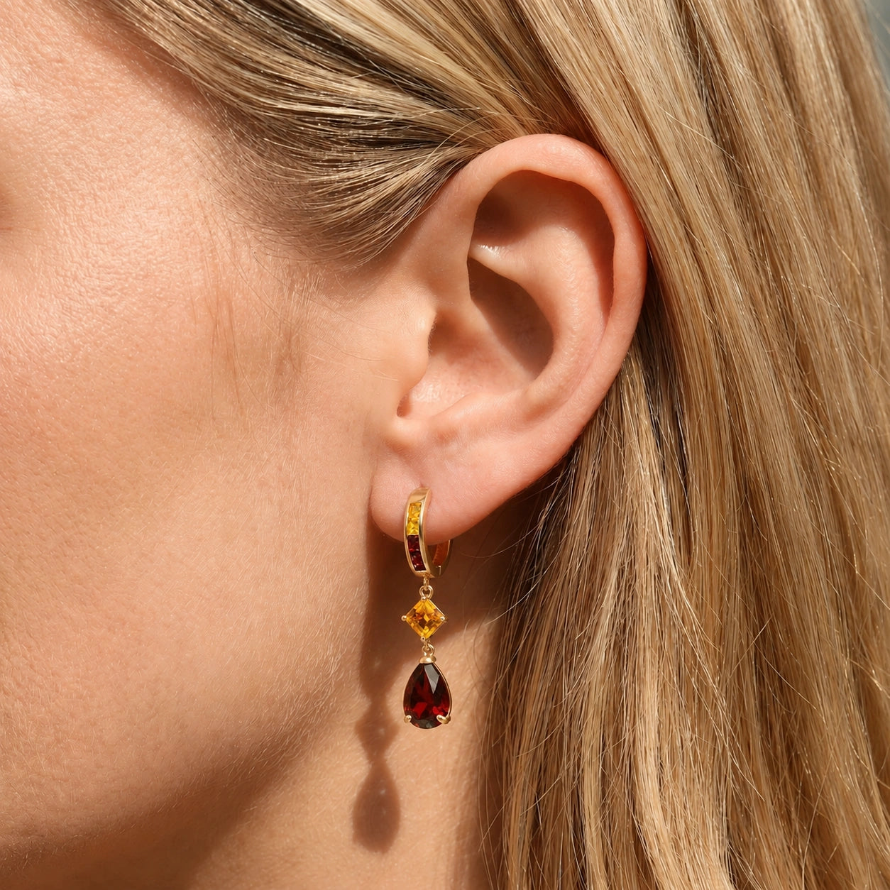 Yellow Gold Citrine & Garnet — Mariagemma