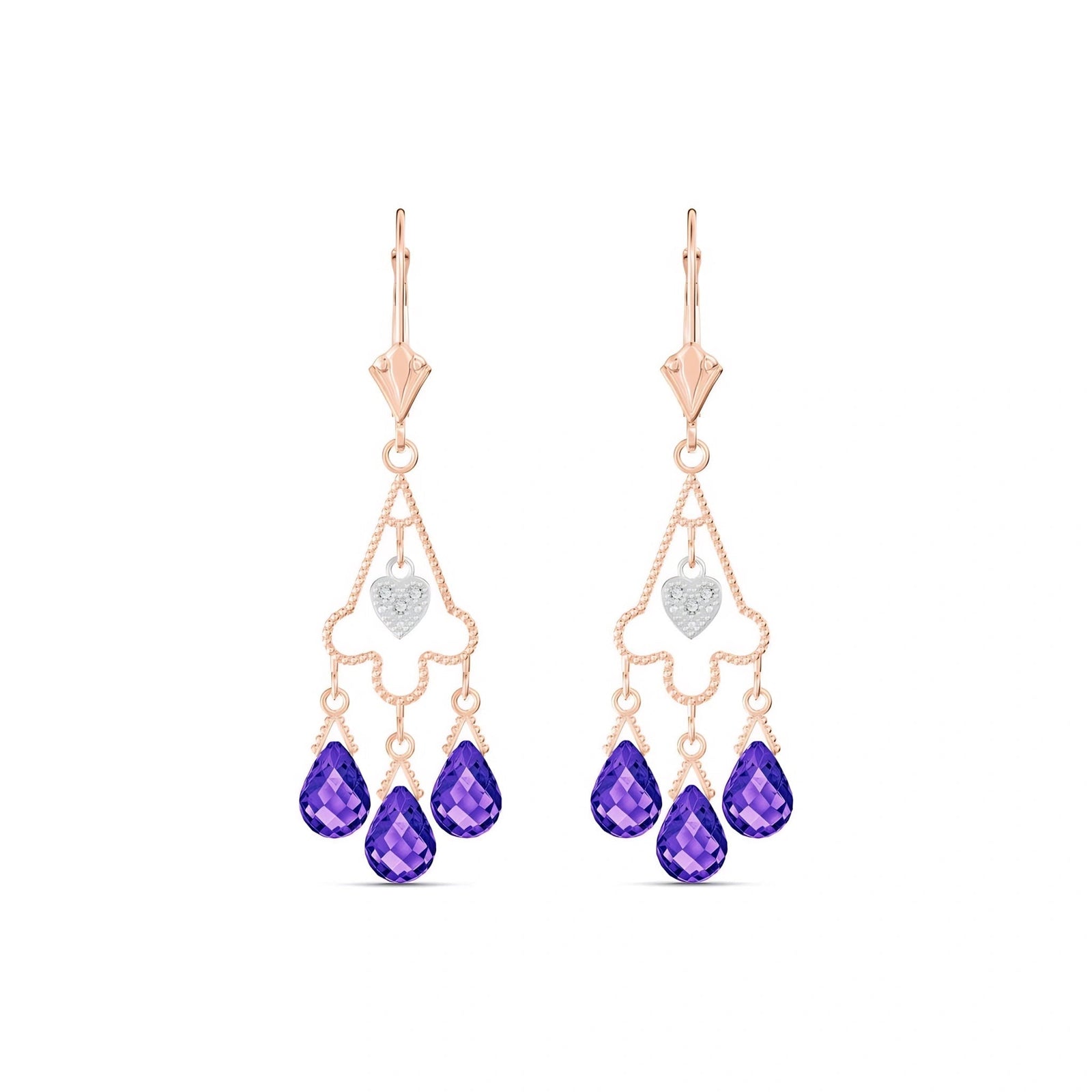 Rose Gold Amethyst & Diamond — Mariagenoveffa