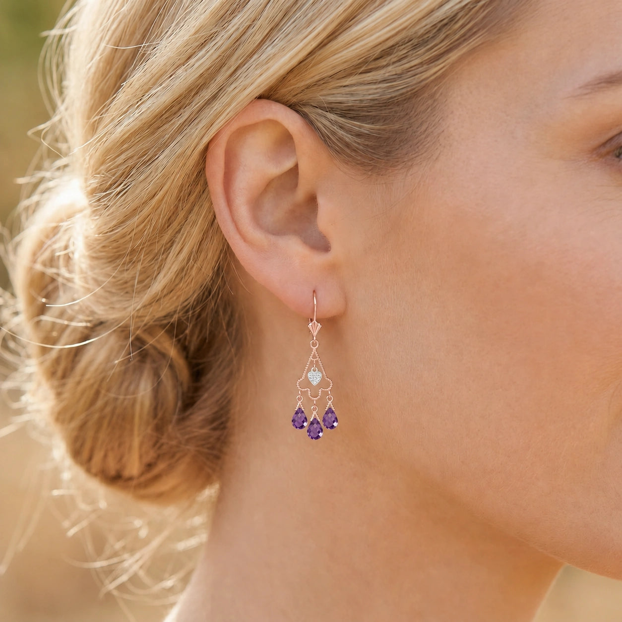 Rose Gold Amethyst & Diamond — Mariagenoveffa