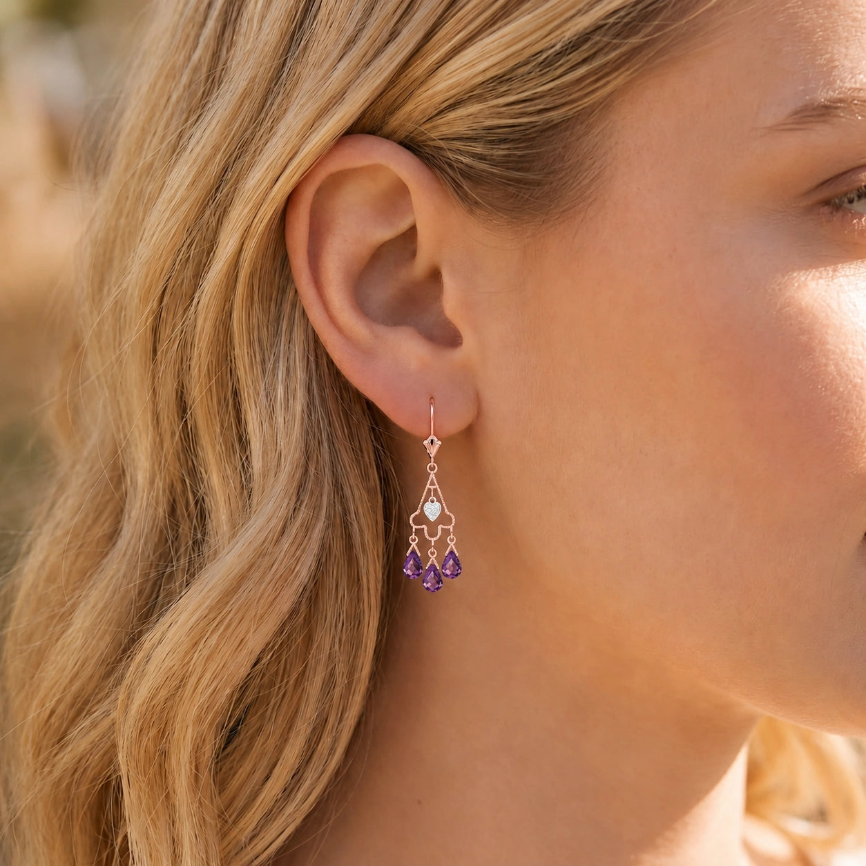 Rose Gold Amethyst & Diamond — Mariagenoveffa