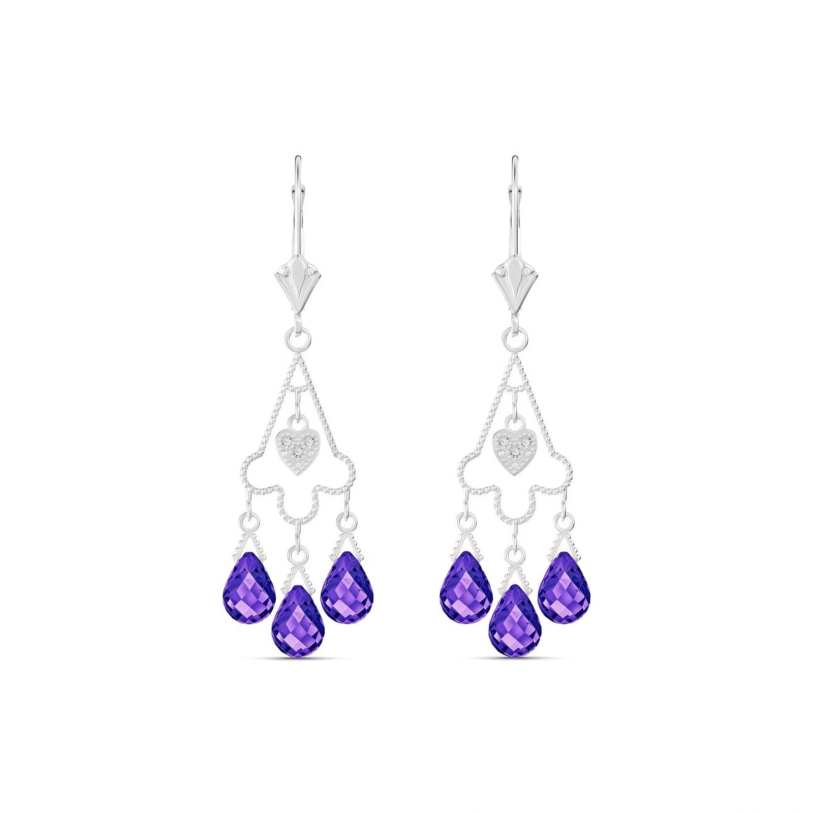 White Gold Amethyst & Diamond — Mariagenoveffa