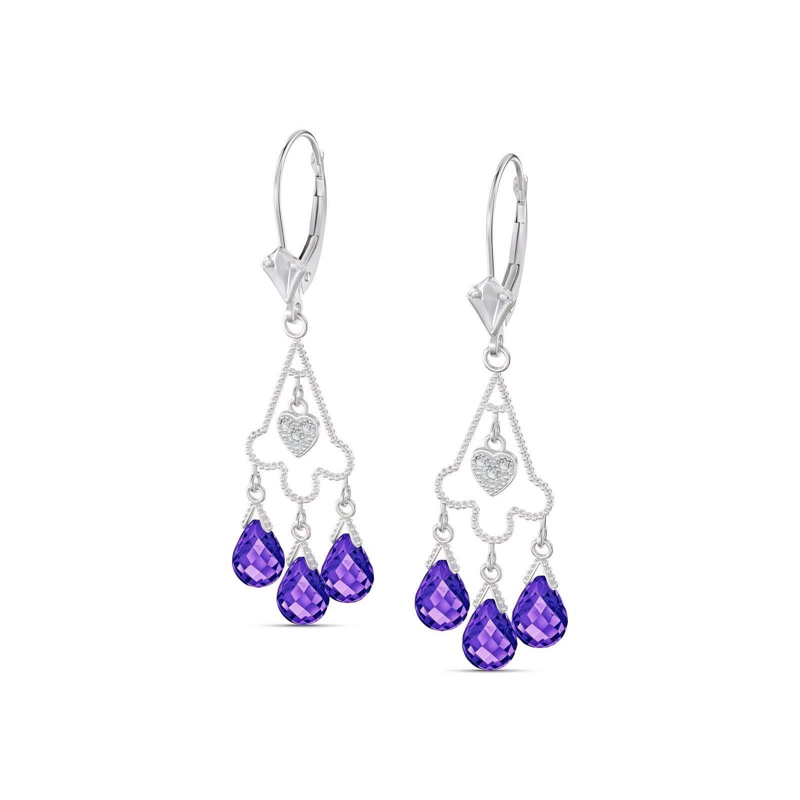 White Gold Amethyst & Diamond — Mariagenoveffa