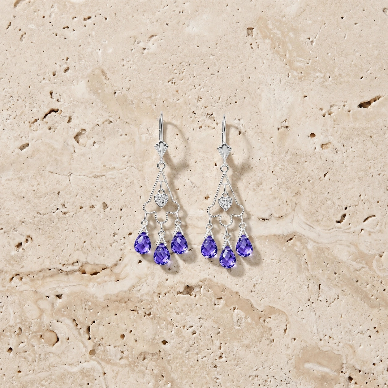 White Gold Amethyst & Diamond — Mariagenoveffa