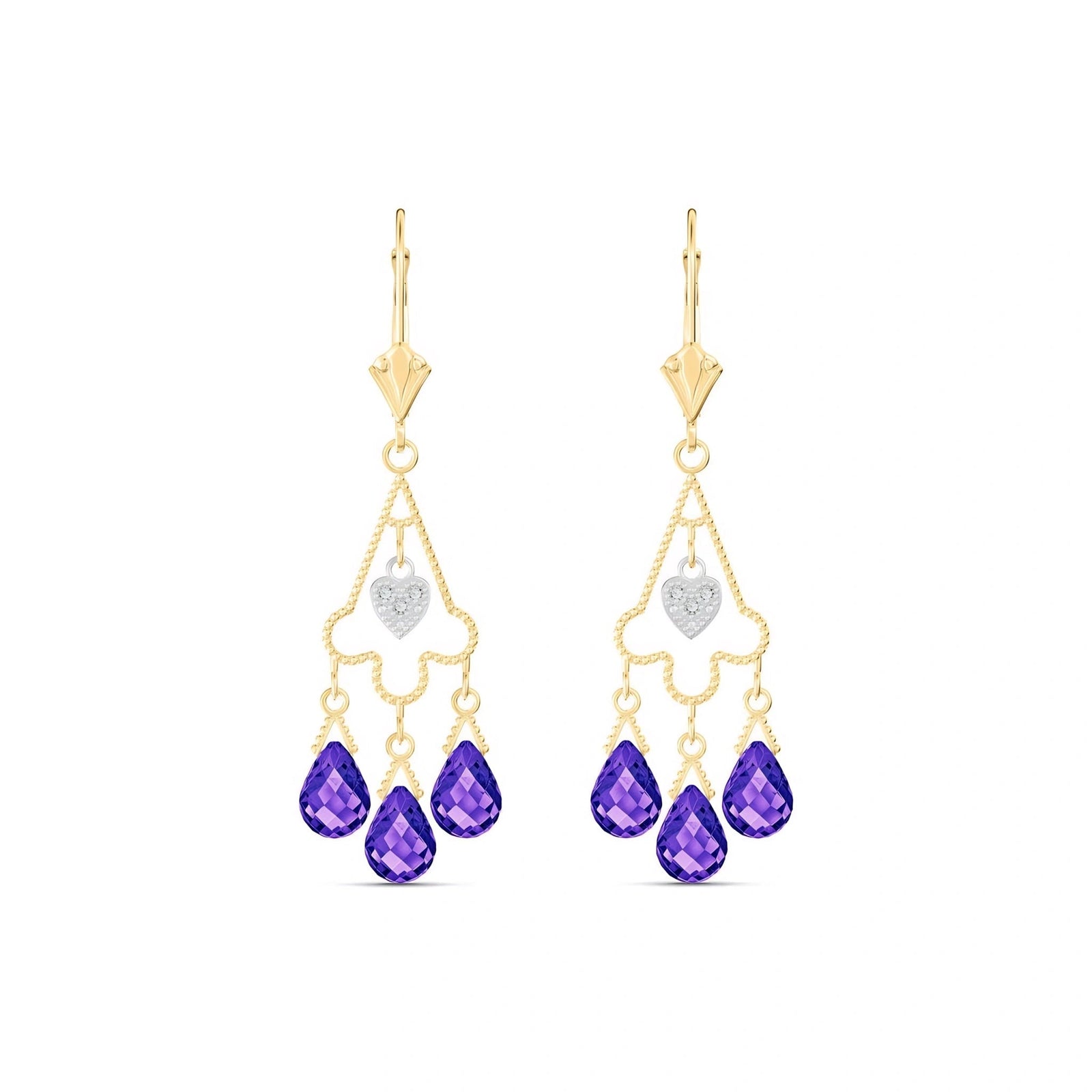 Yellow Gold Amethyst & Diamond — Mariagenoveffa