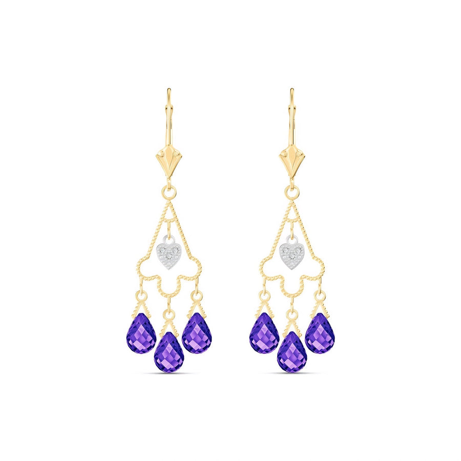 Yellow Gold Amethyst & Diamond — Mariagenoveffa