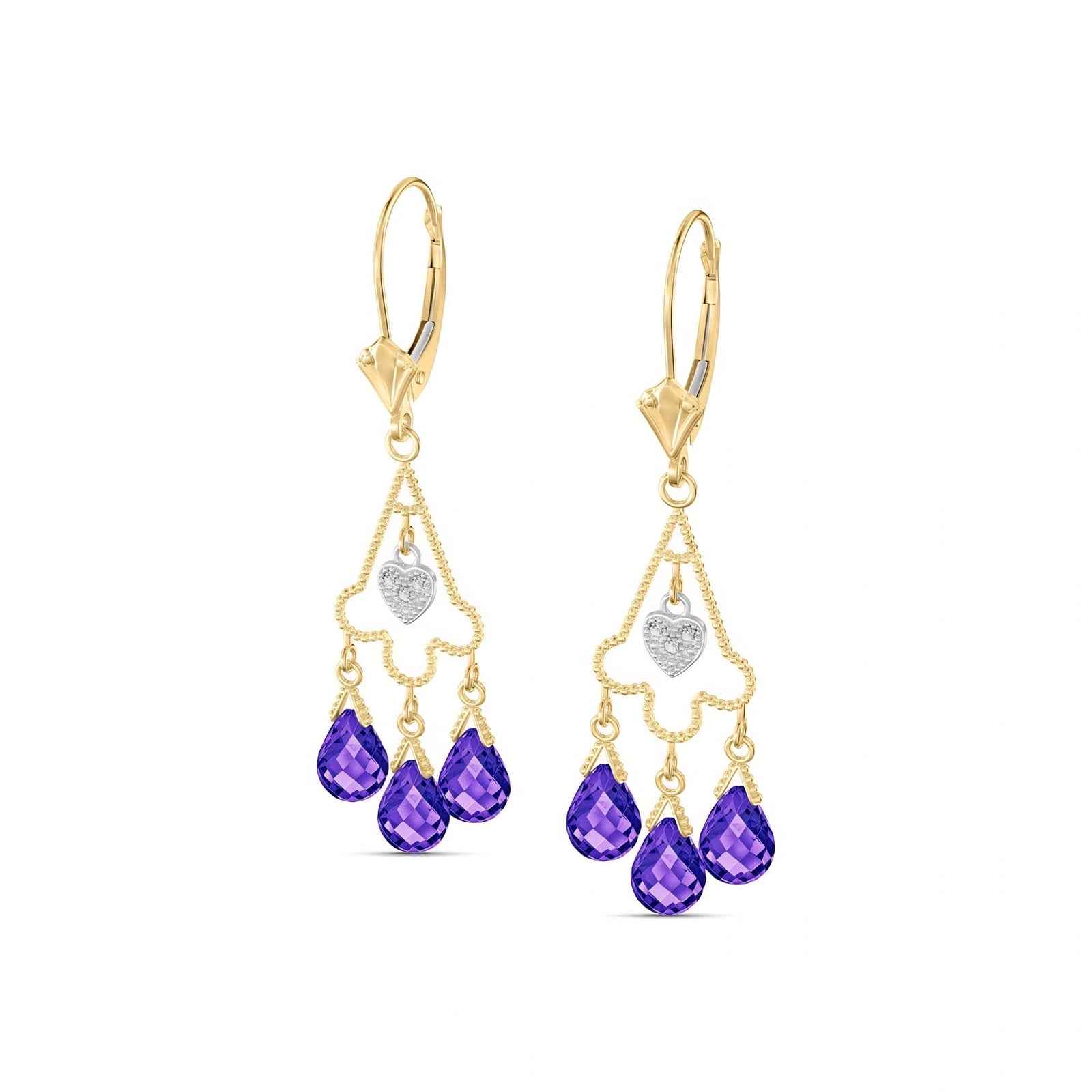 Yellow Gold Amethyst & Diamond — Mariagenoveffa