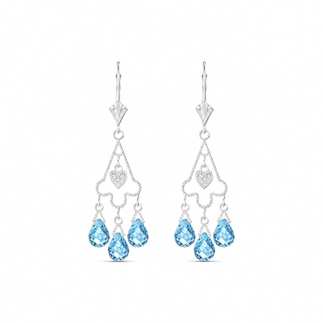 White Gold Blue Topaz & Diamond — Mariagenoveffa