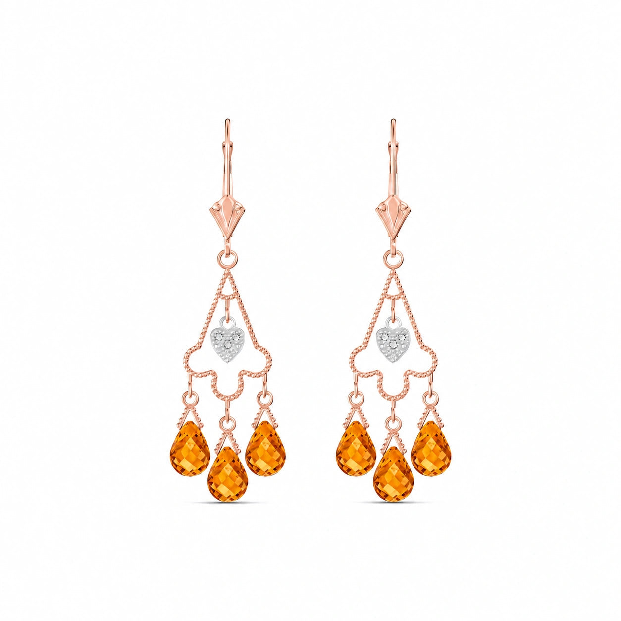 Rose Gold Citrine & Diamond — Mariagenoveffa