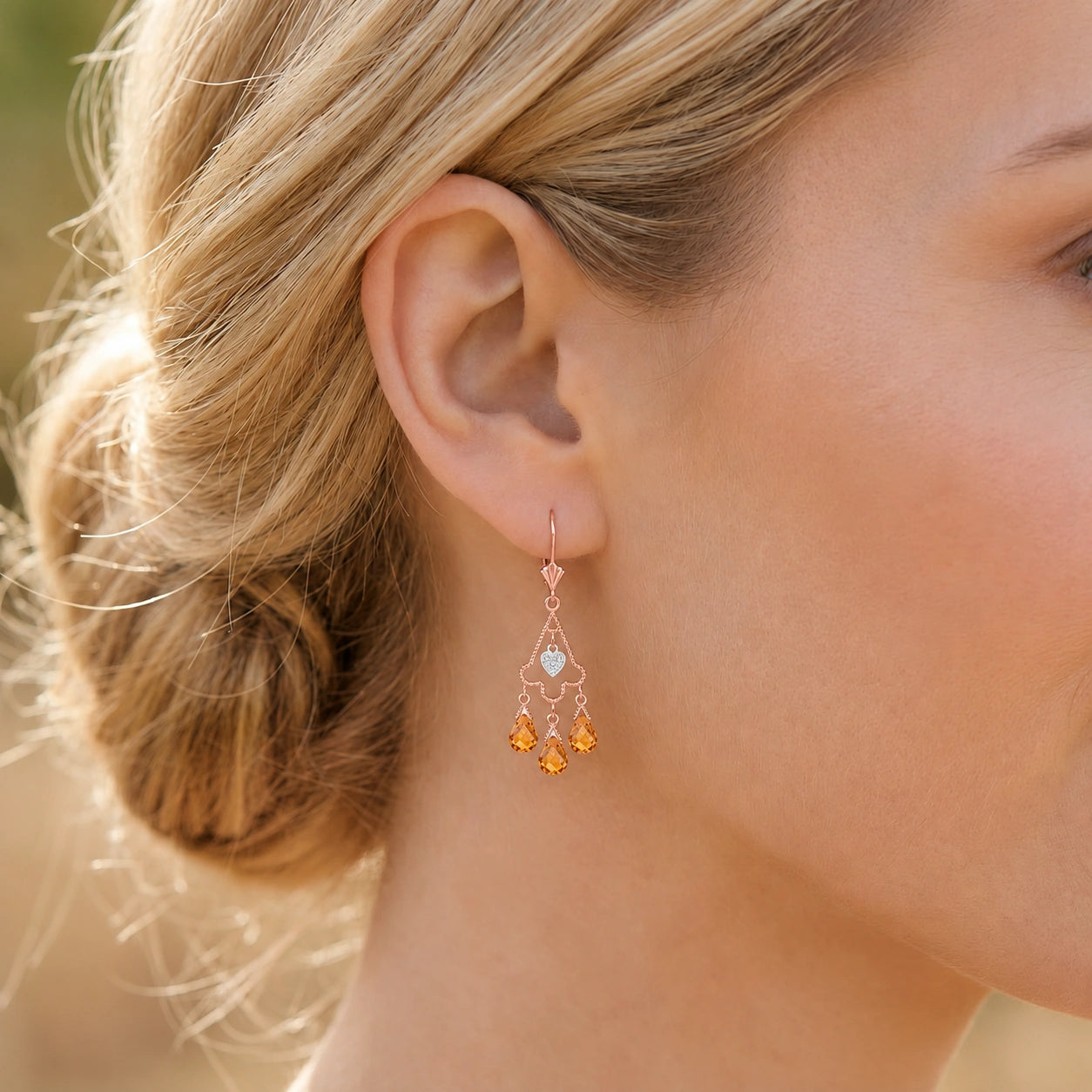 Rose Gold Citrine & Diamond — Mariagenoveffa