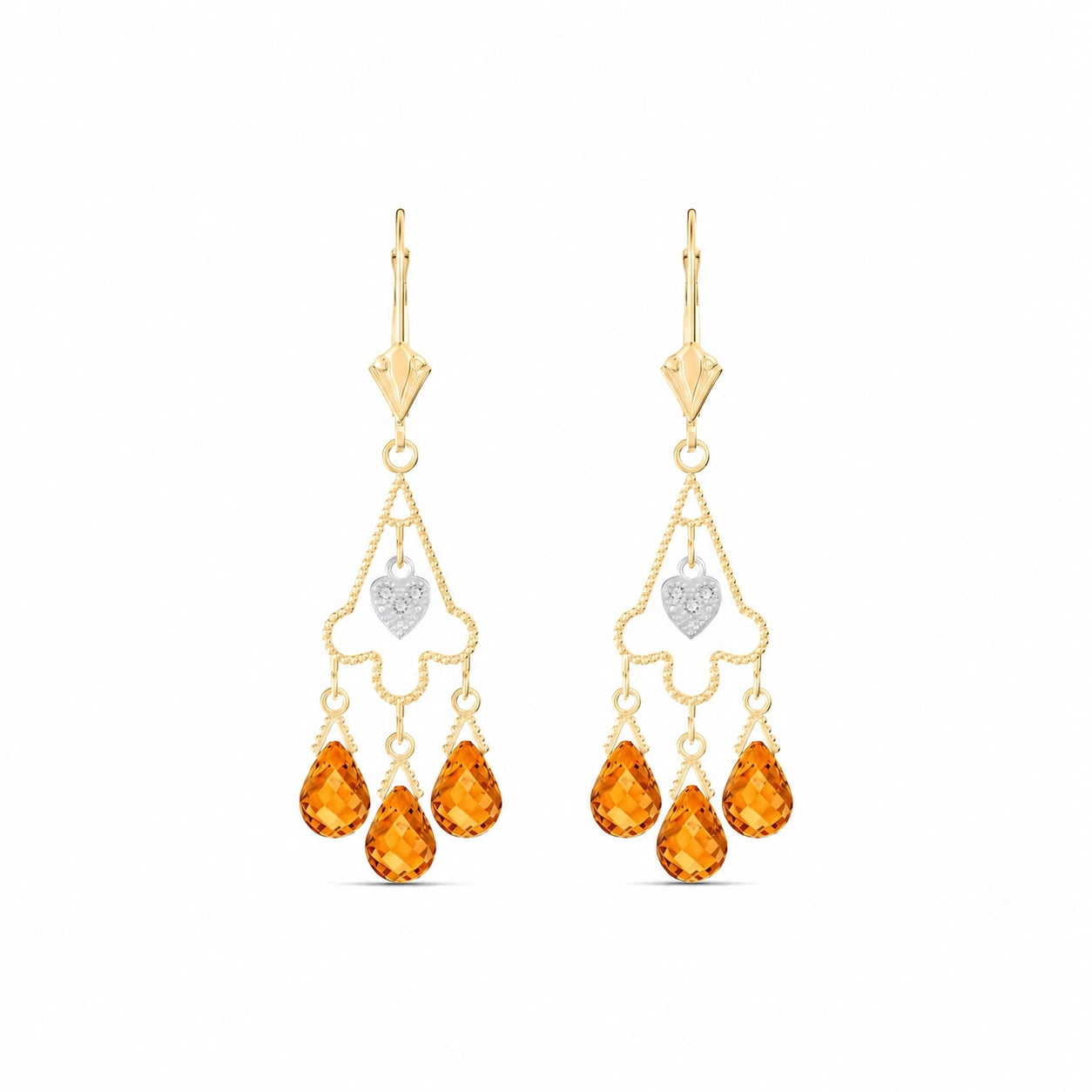 Yellow Gold Citrine & Diamond — Mariagenoveffa