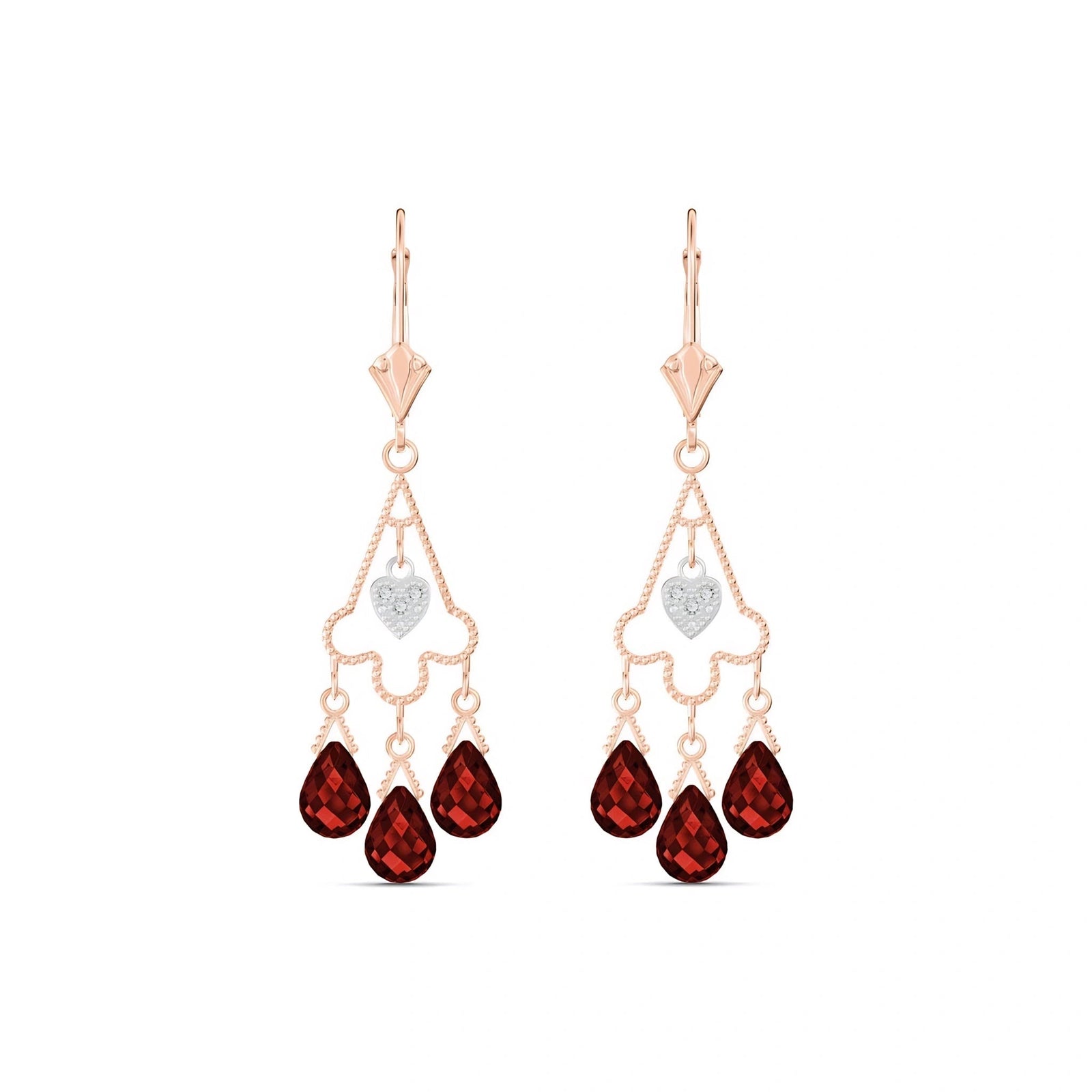 Rose Gold Garnet & Diamond — Mariagenoveffa