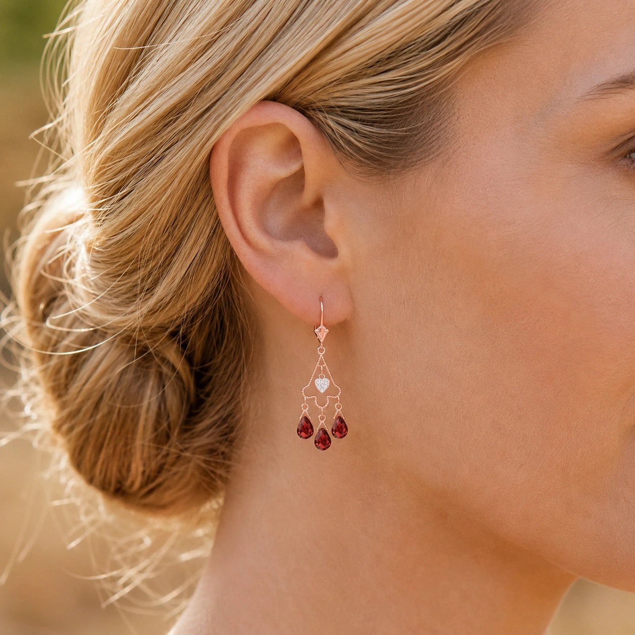 Rose Gold Garnet & Diamond — Mariagenoveffa