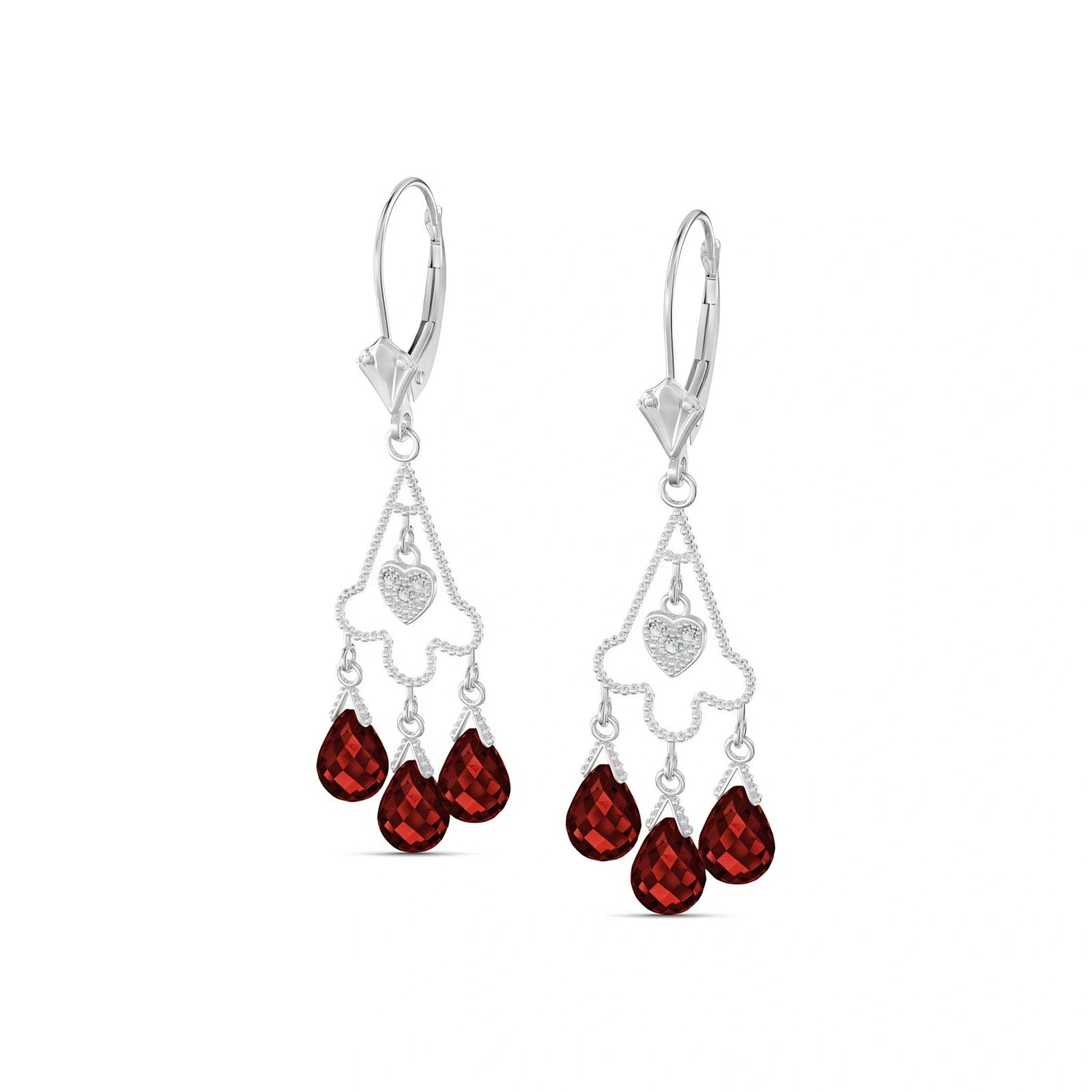White Gold Garnet & Diamond — Mariagenoveffa