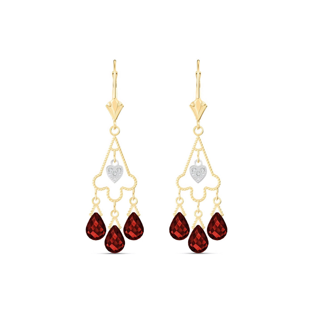 Yellow Gold Garnet & Diamond — Mariagenoveffa
