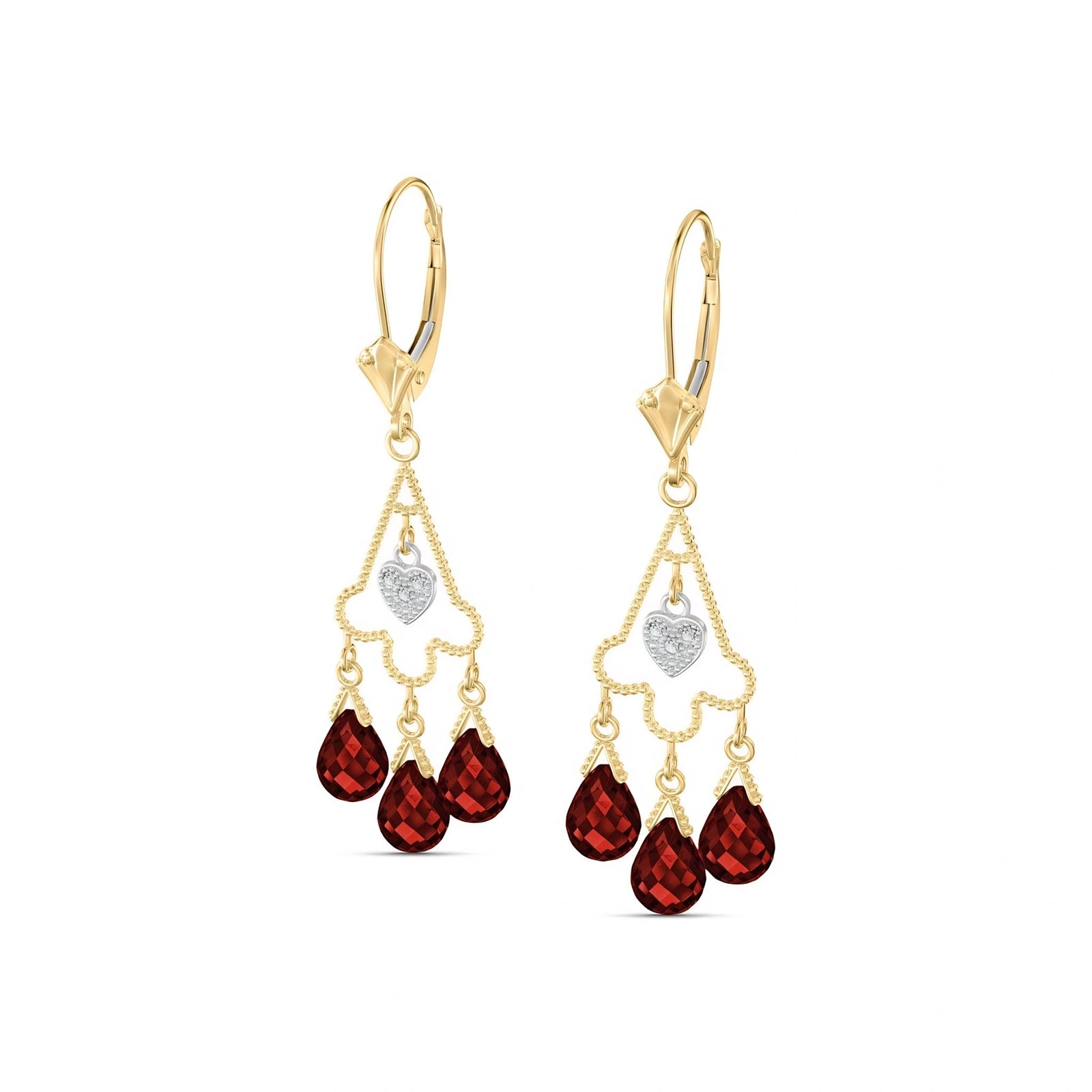Yellow Gold Garnet & Diamond — Mariagenoveffa