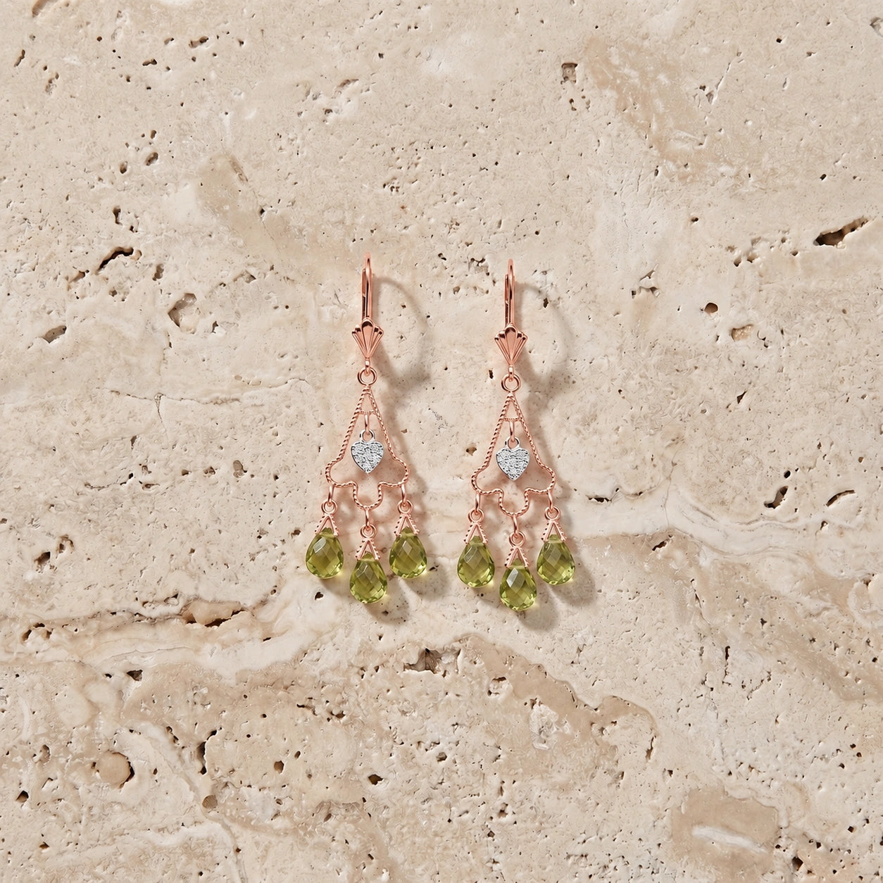 Rose Gold Peridot & Diamond — Mariagenoveffa