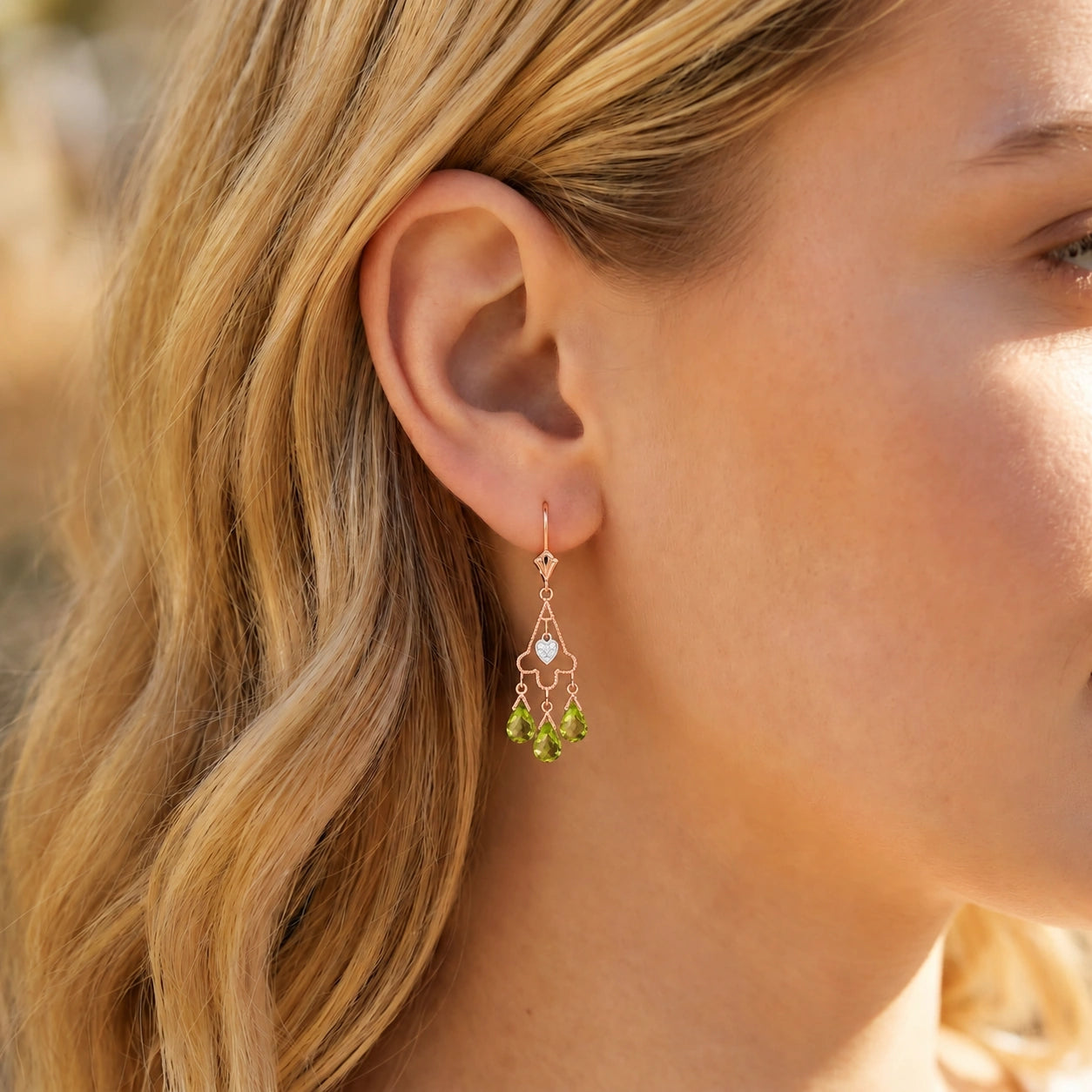 Rose Gold Peridot & Diamond — Mariagenoveffa