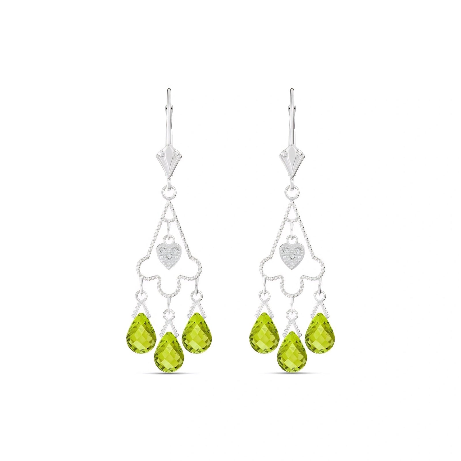 White Gold Peridot & Diamond — Mariagenoveffa