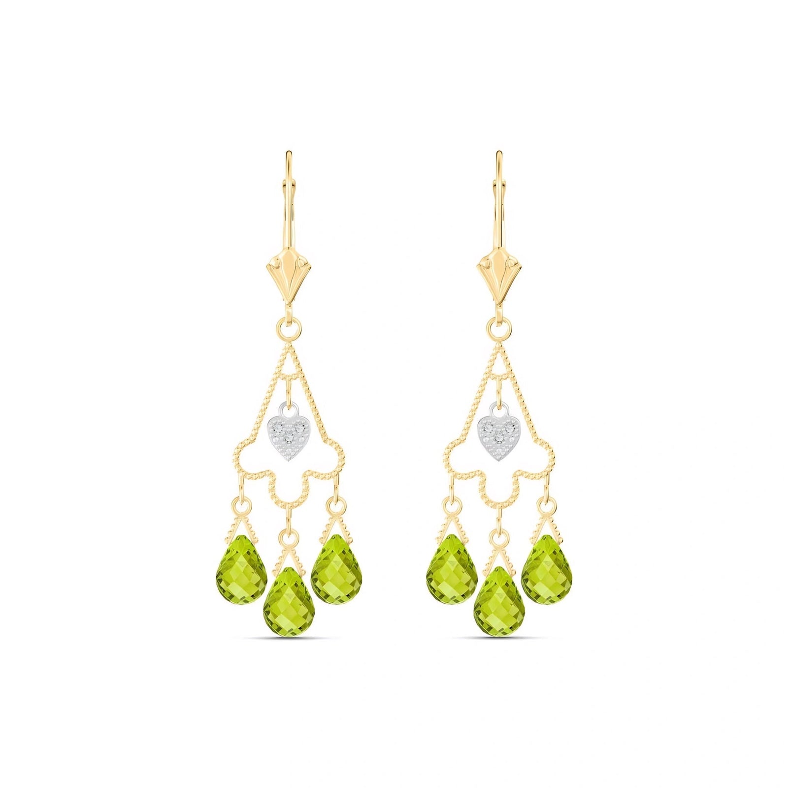 Yellow Gold Peridot & Diamond — Mariagenoveffa