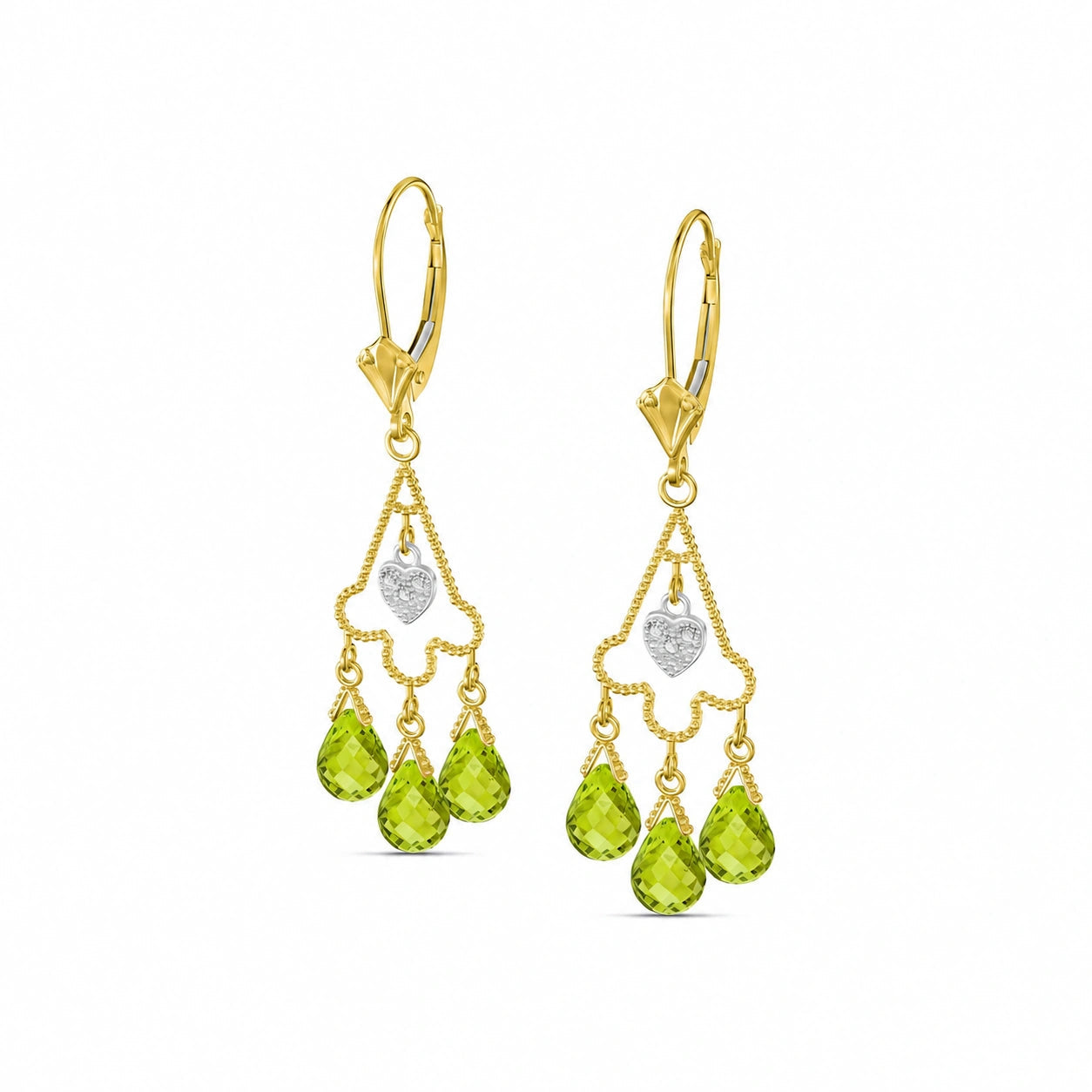 Yellow Gold Peridot & Diamond — Mariagenoveffa