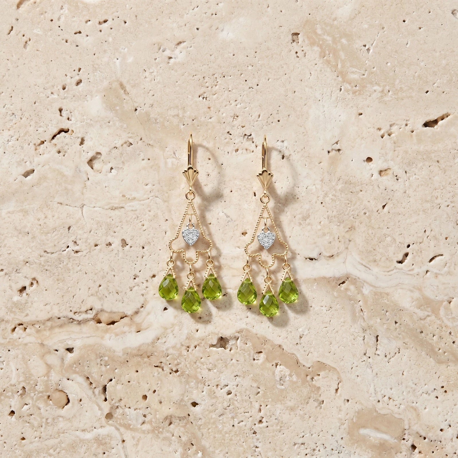 Yellow Gold Peridot & Diamond — Mariagenoveffa