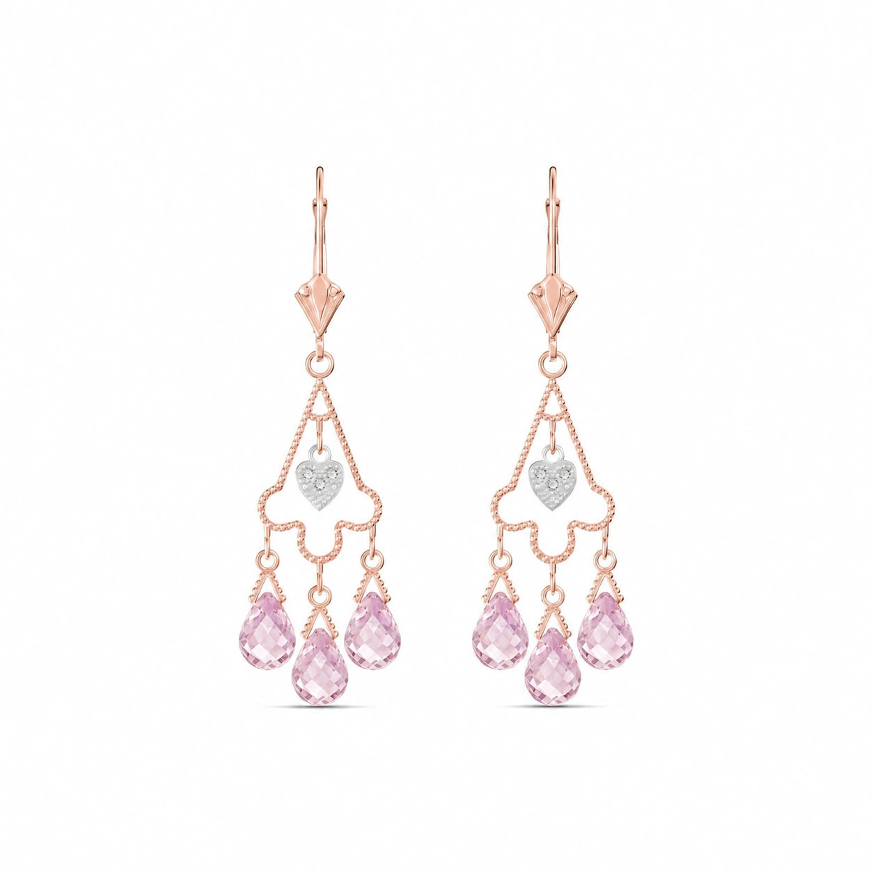 Rose Gold Pink Topaz & Diamond — Mariagenoveffa