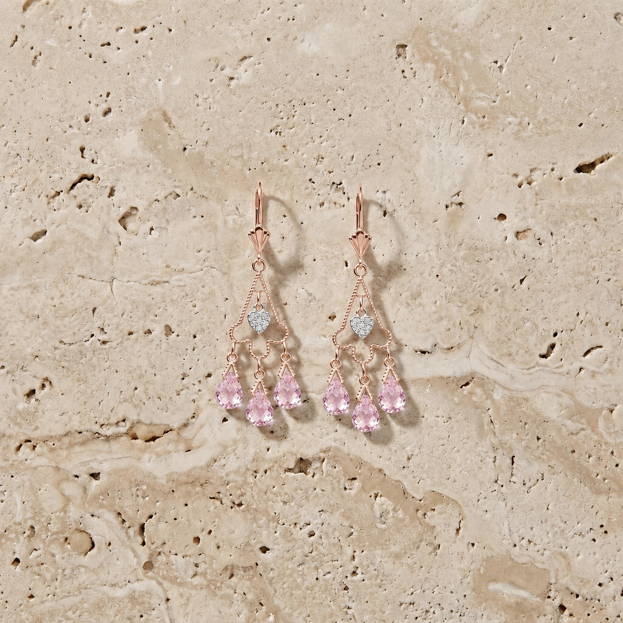 Rose Gold Pink Topaz & Diamond — Mariagenoveffa