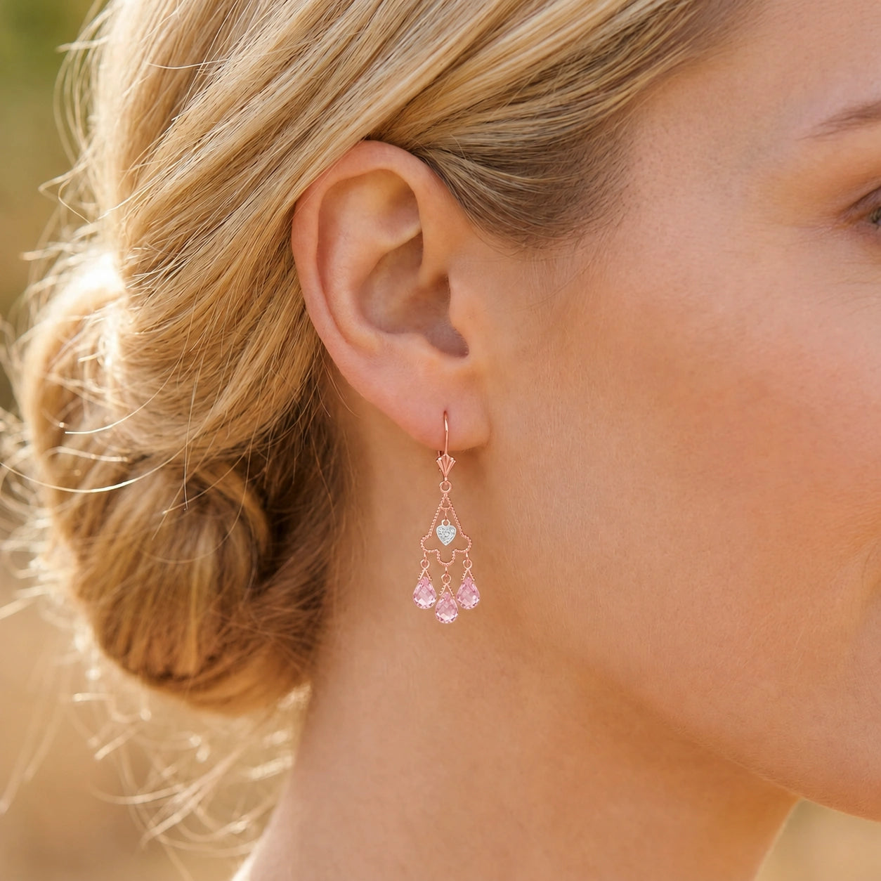 Rose Gold Pink Topaz & Diamond — Mariagenoveffa