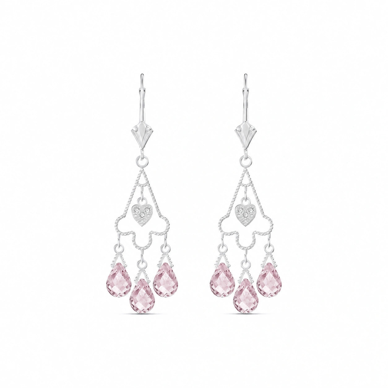 White Gold Pink Topaz & Diamond — Mariagenoveffa