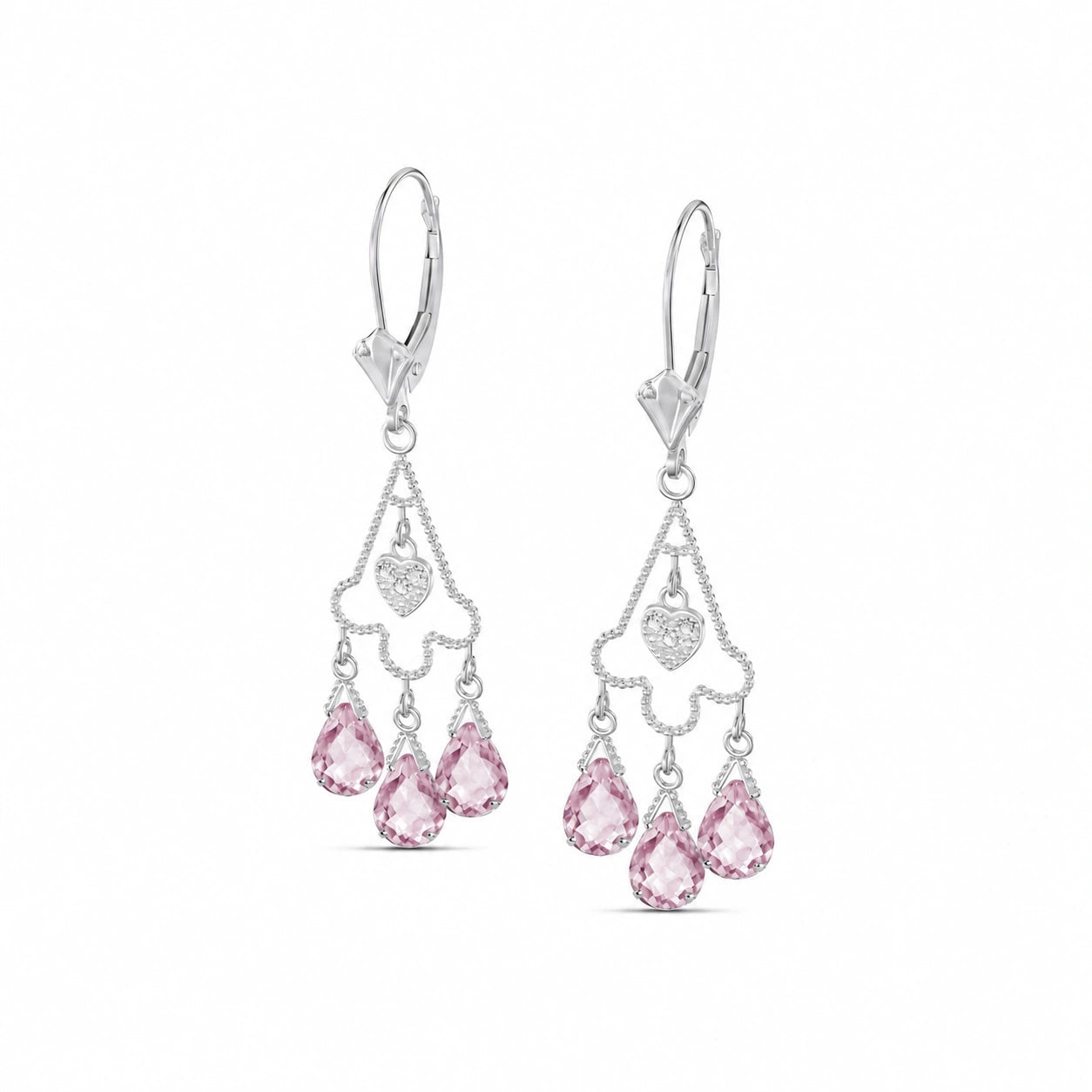 White Gold Pink Topaz & Diamond — Mariagenoveffa
