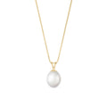 Yellow Gold Belle Pendant Necklace Pearl 10K — Carina