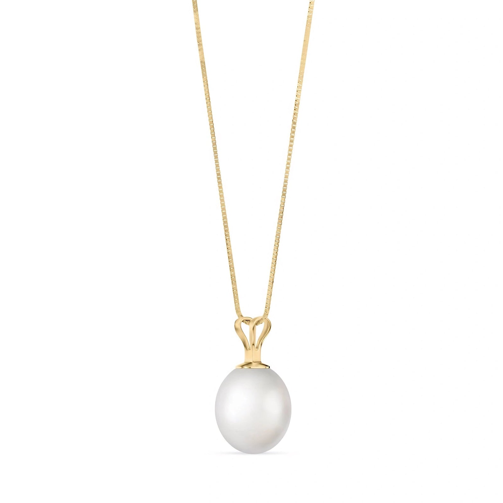 Yellow Gold Belle Pendant Necklace Pearl 10K — Carina