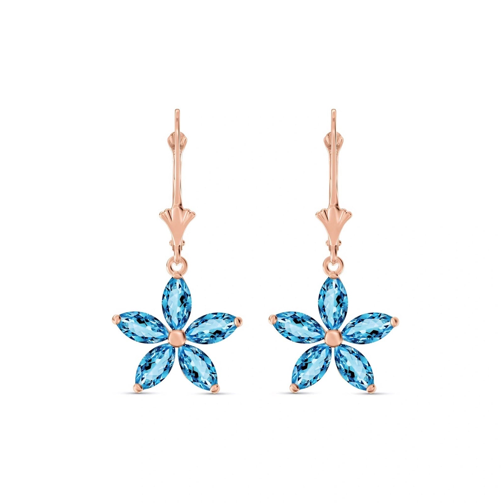Rose Gold Heritage Earrings Blue Topaz 10K — Stella
