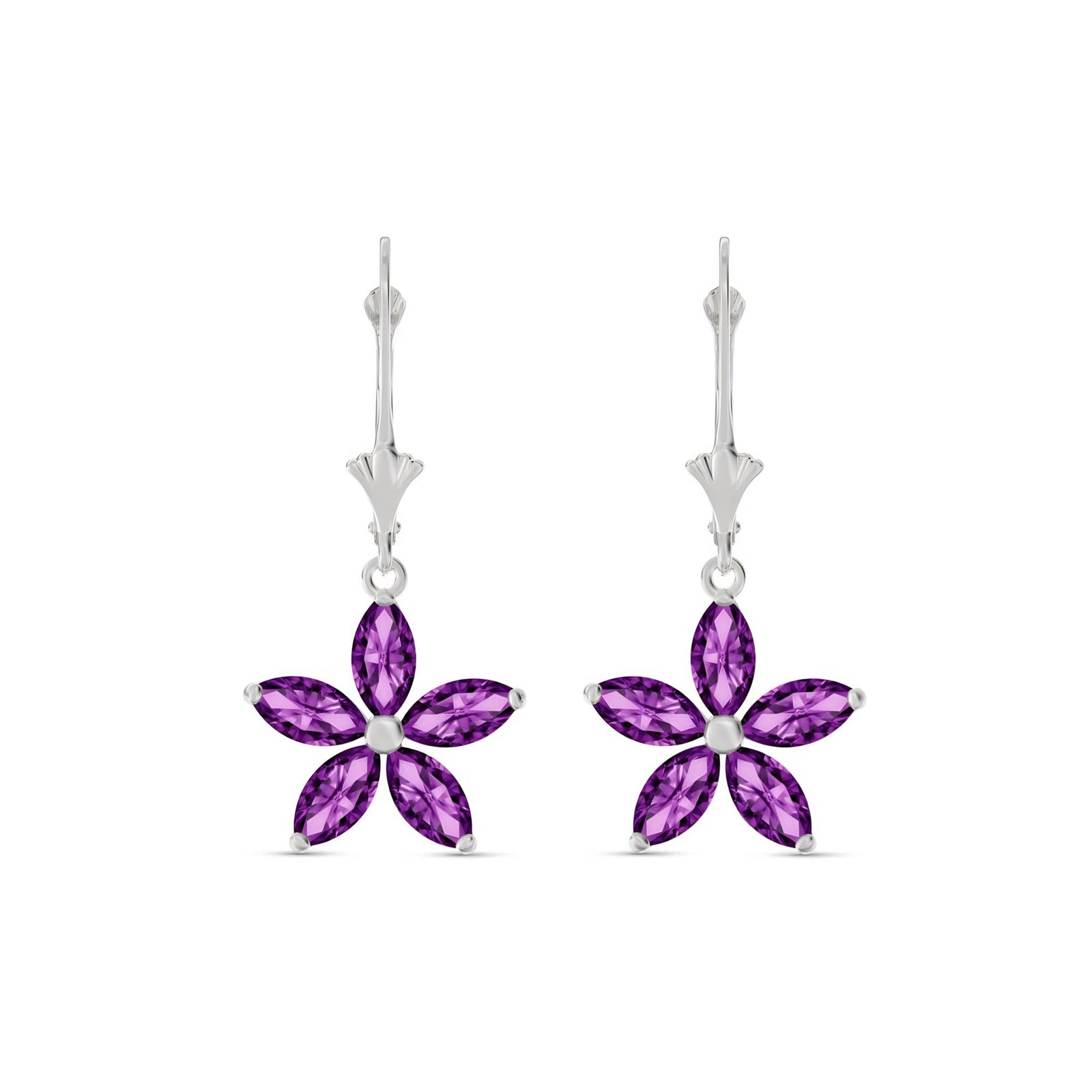 White Gold Heritage Earrings Blue Topaz 10K — Stella