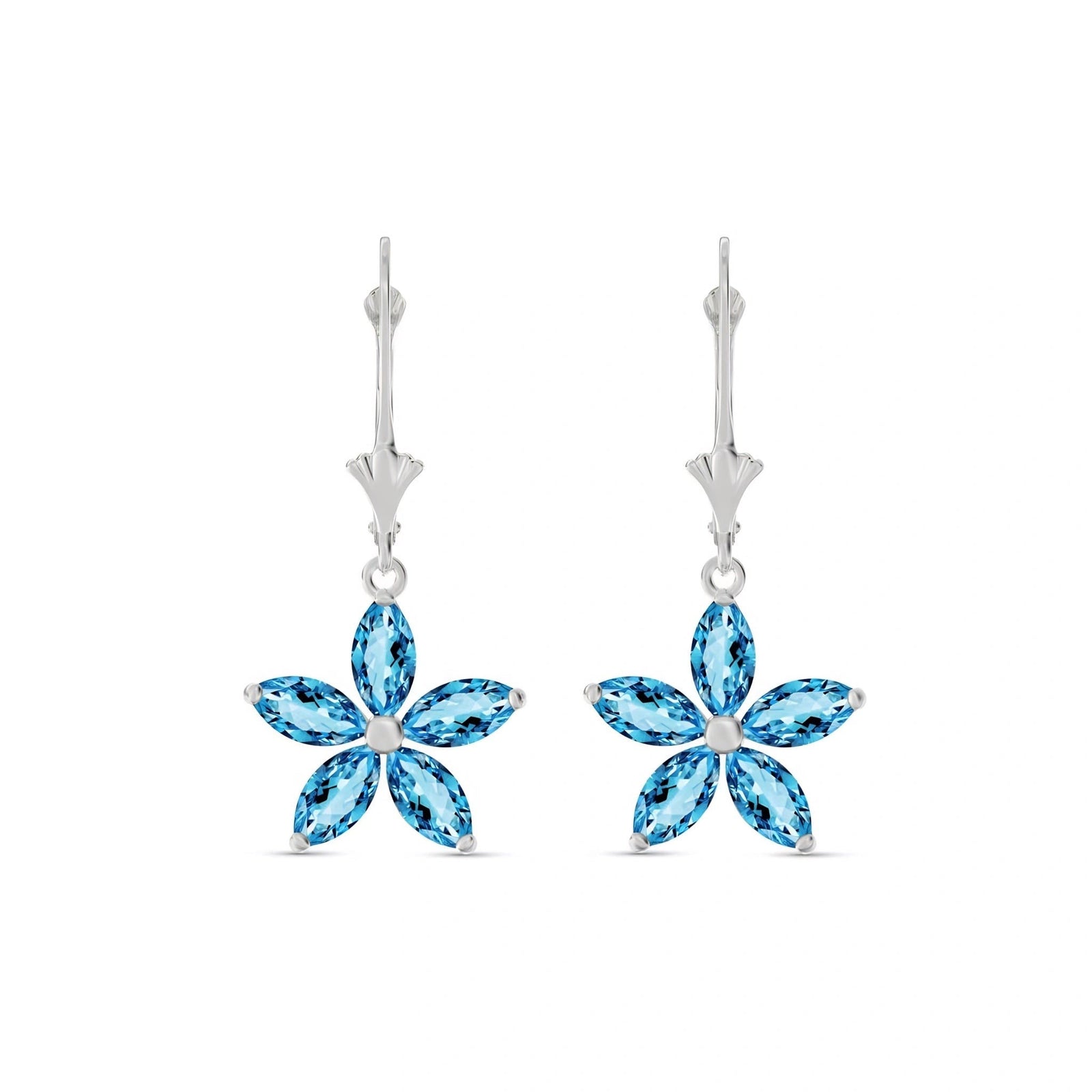 White Gold Heritage Earrings Blue Topaz 10K — Stella