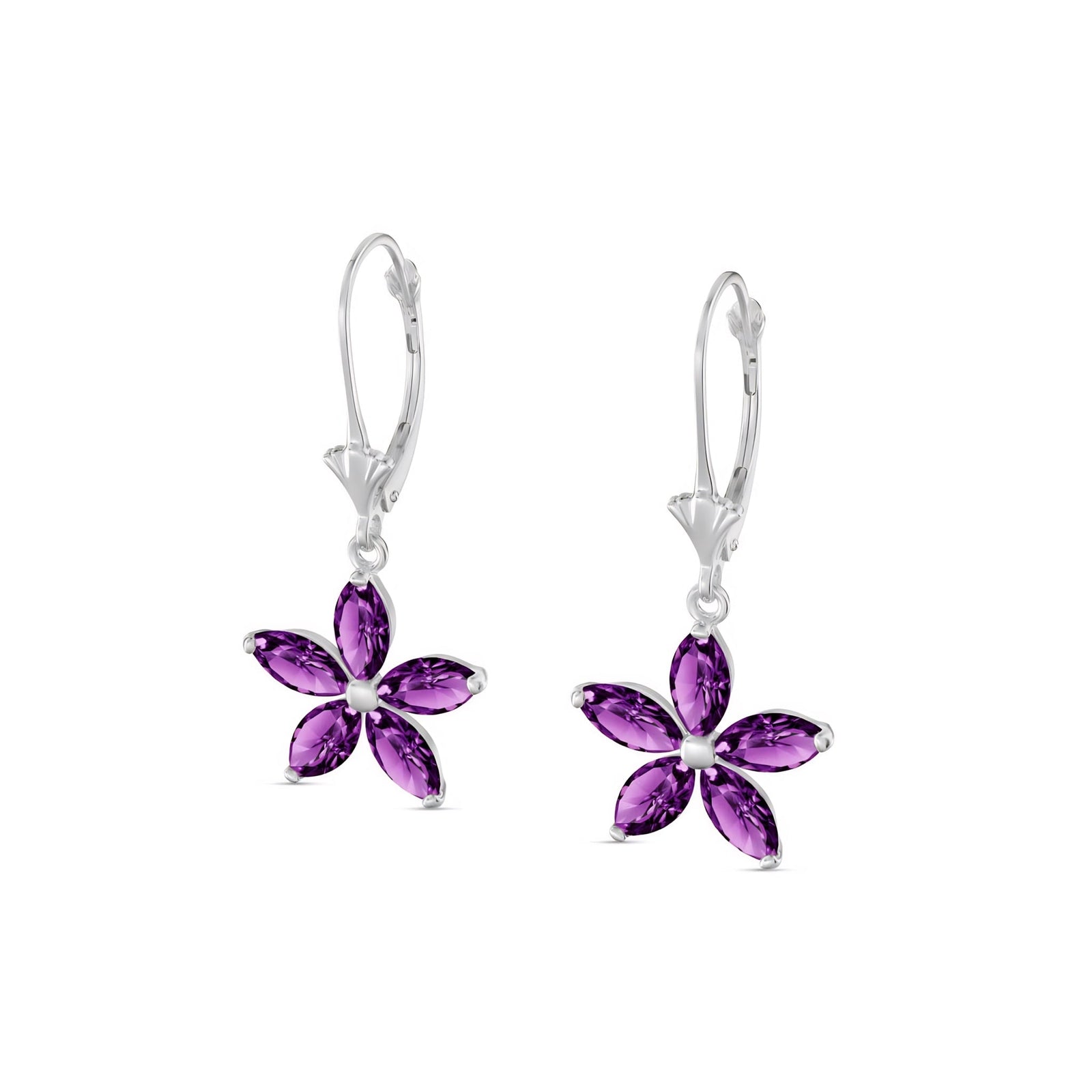 White Gold Heritage Earrings Blue Topaz 10K — Stella