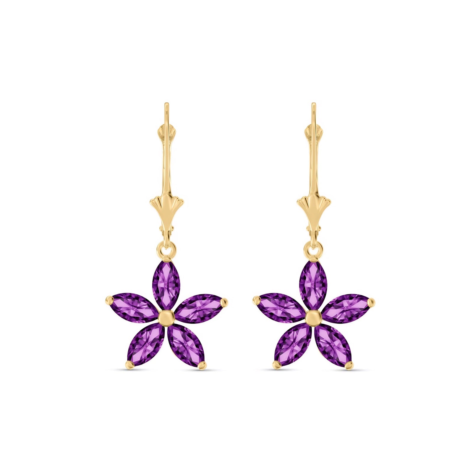 Yellow Gold Heritage Earrings Blue Topaz 10K — Stella