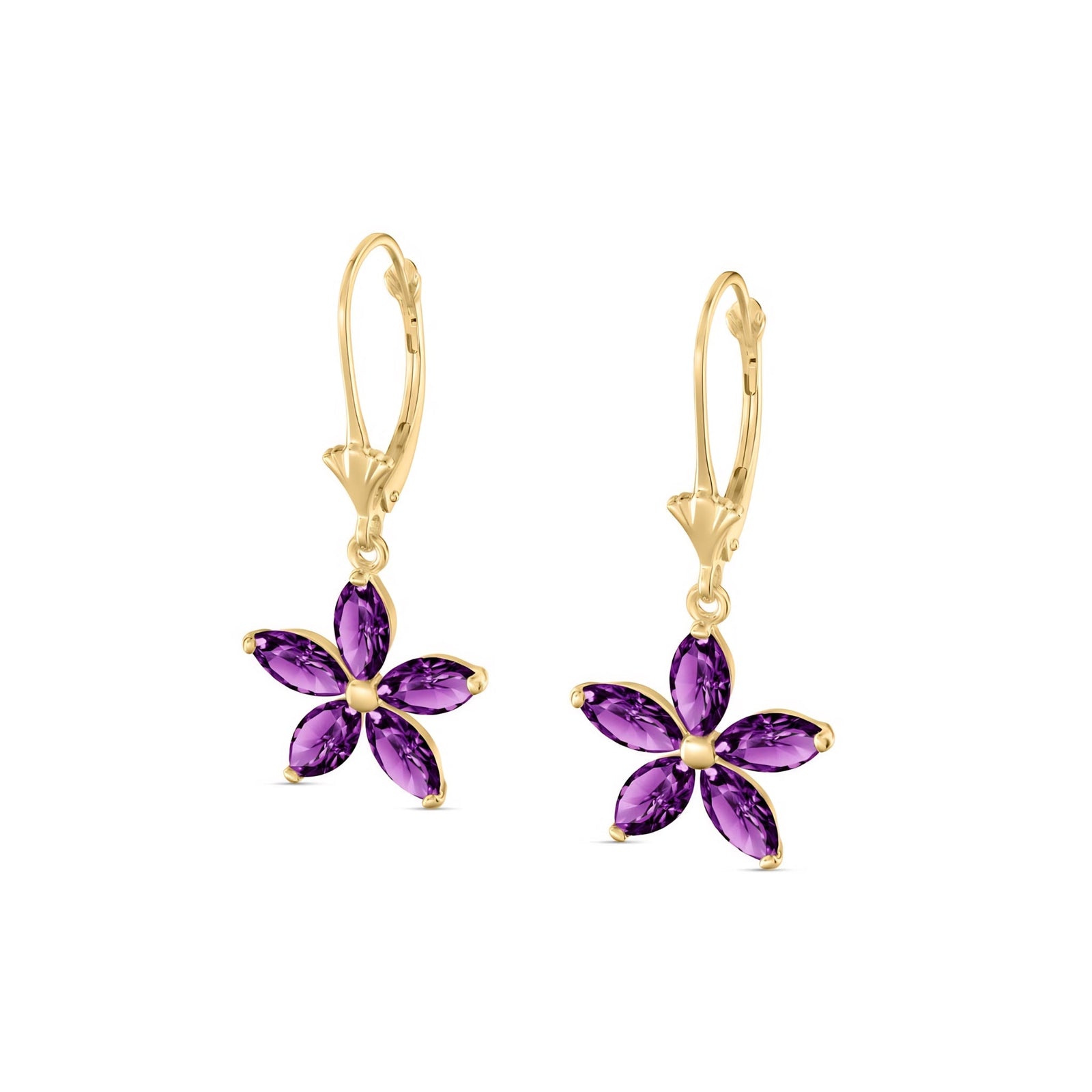 Yellow Gold Heritage Earrings Blue Topaz 10K — Stella