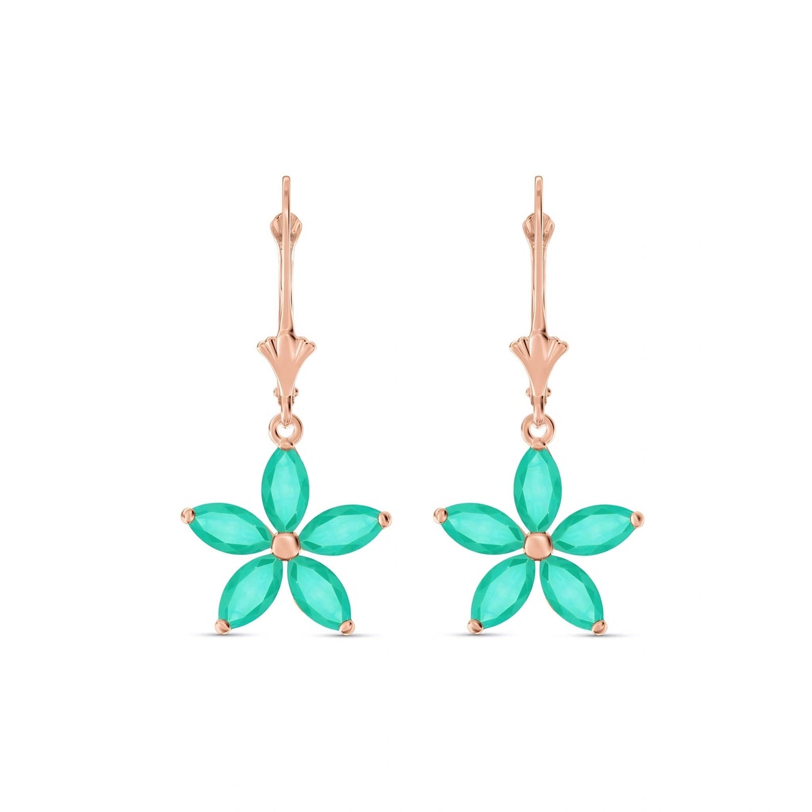 Rose Gold Heritage Earrings Emerald 10K — Stella