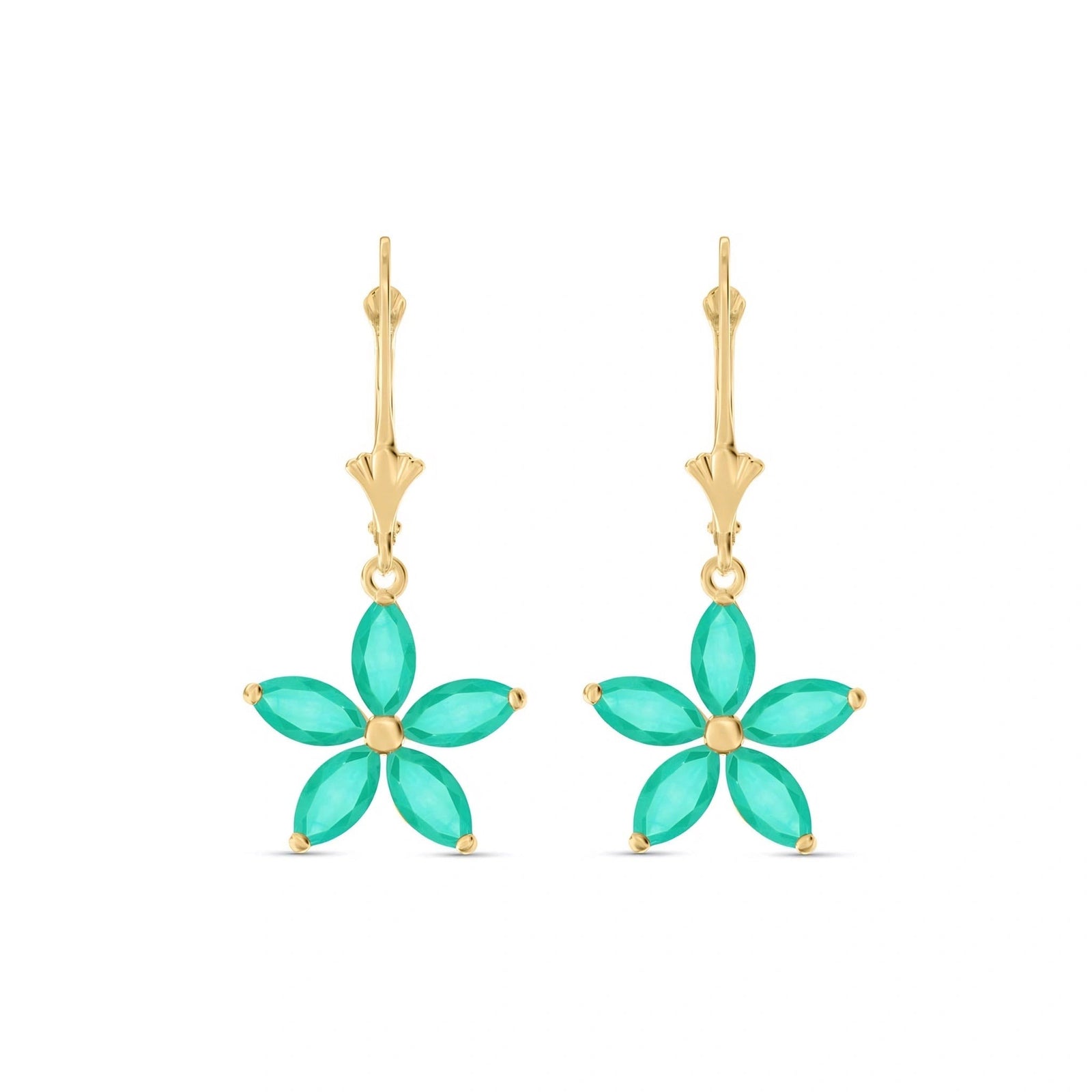 Yellow Gold Heritage Earrings Emerald 10K — Stella