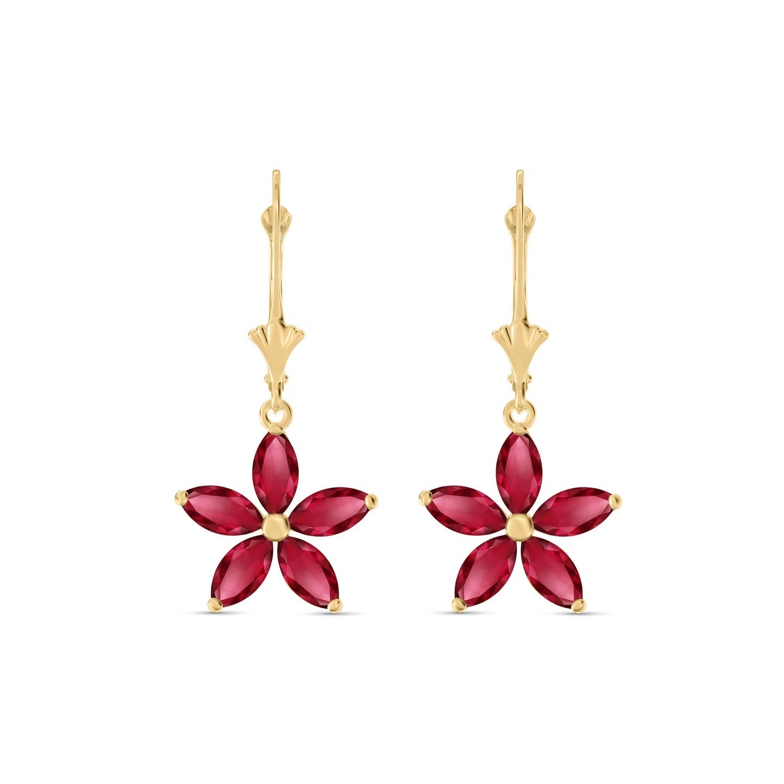 Yellow Gold Heritage Earrings Ruby 10K — Stella