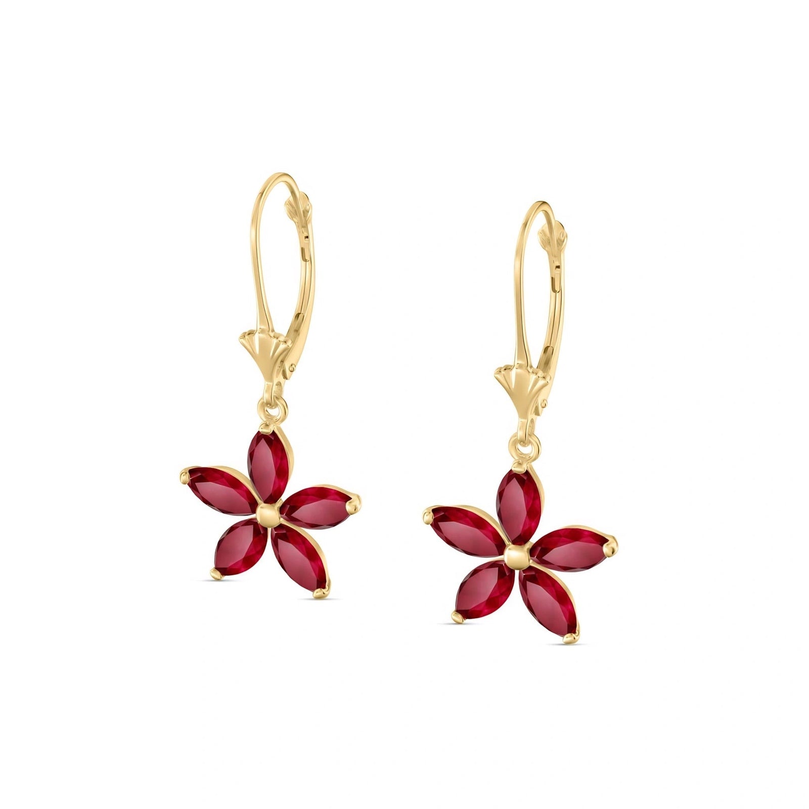 Yellow Gold Heritage Earrings Ruby 10K — Stella