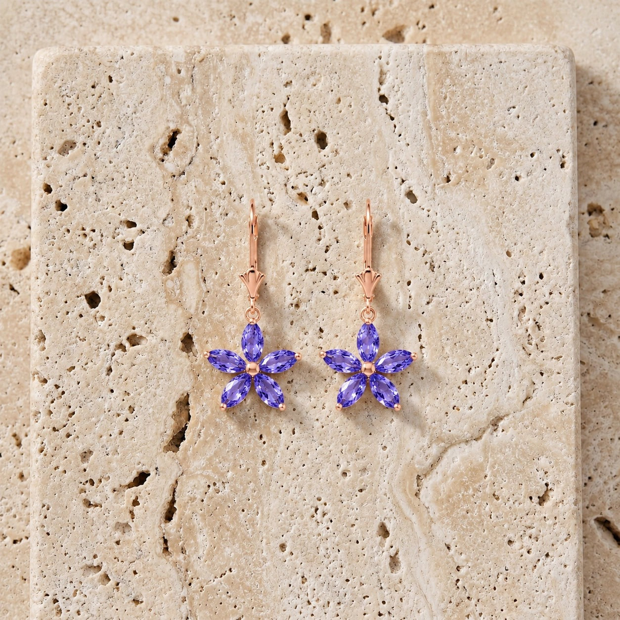 Rose Gold Heritage Earrings Tanzanite 10K — Stella