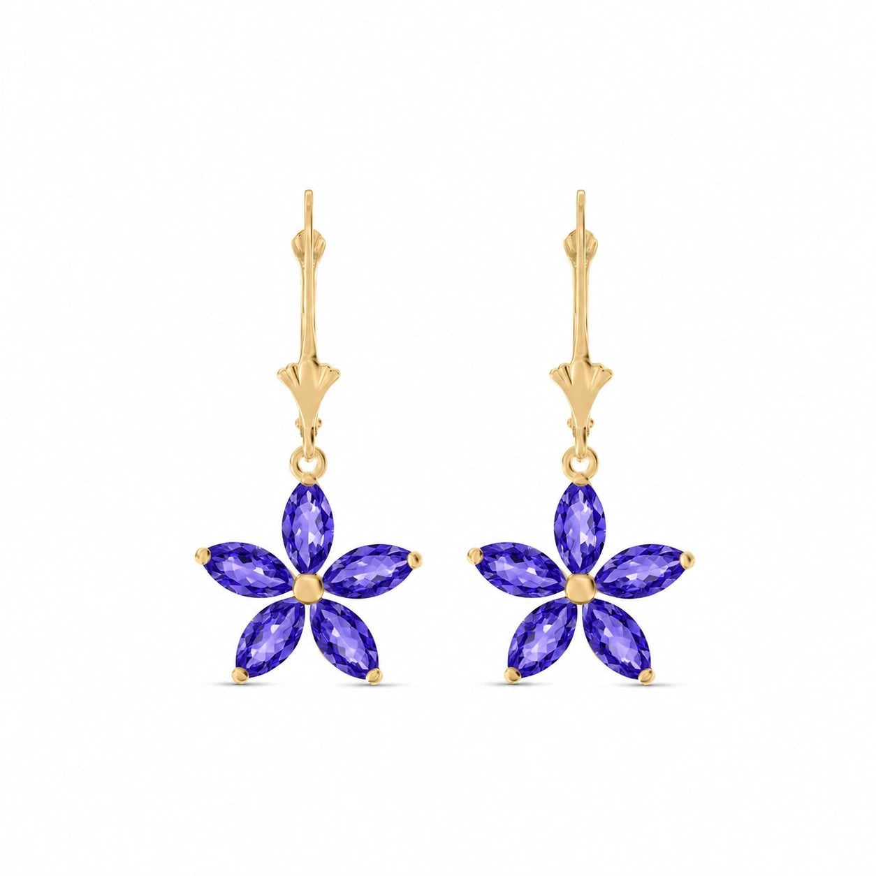 Yellow Gold Heritage Earrings Tanzanite 10K — Stella