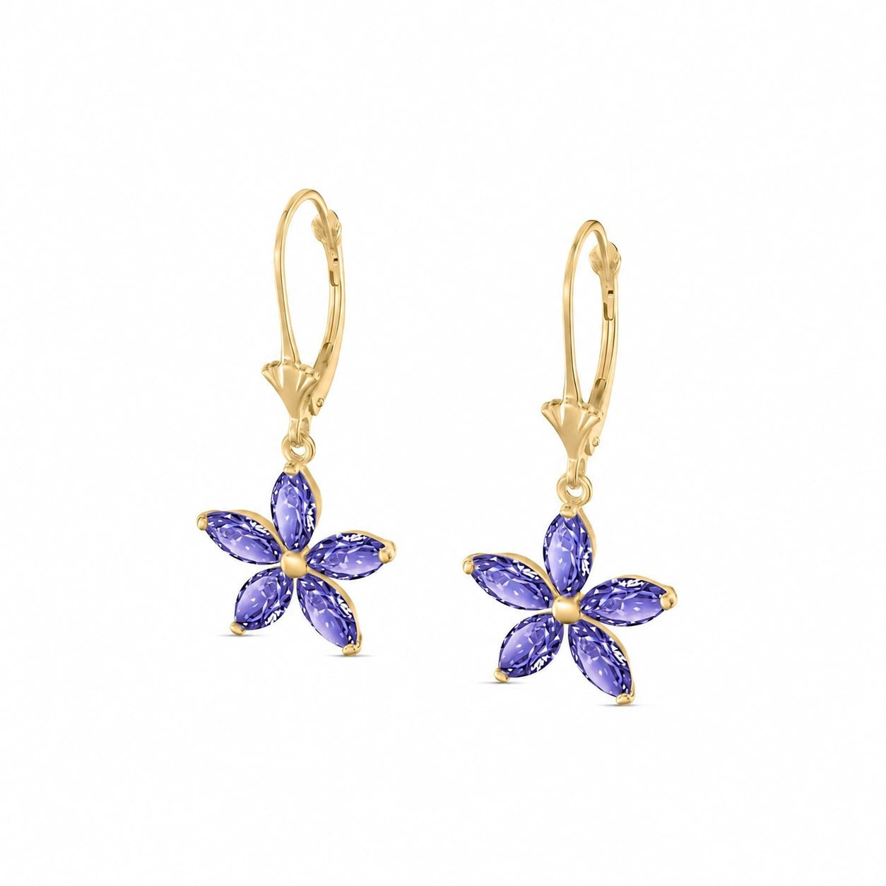 Yellow Gold Heritage Earrings Tanzanite 10K — Stella