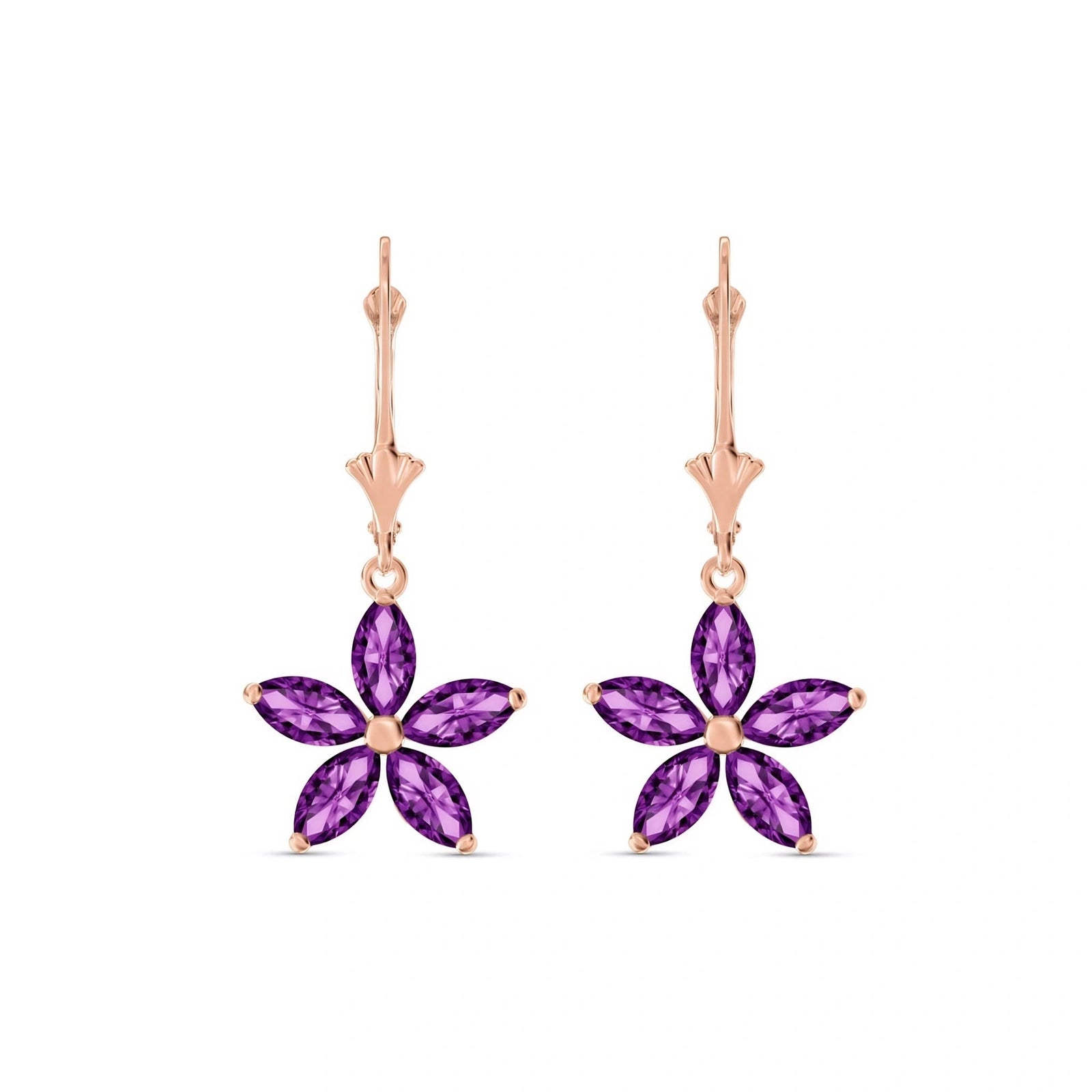 Rose Gold Heritage Earrings Amethyst 10K — Stella